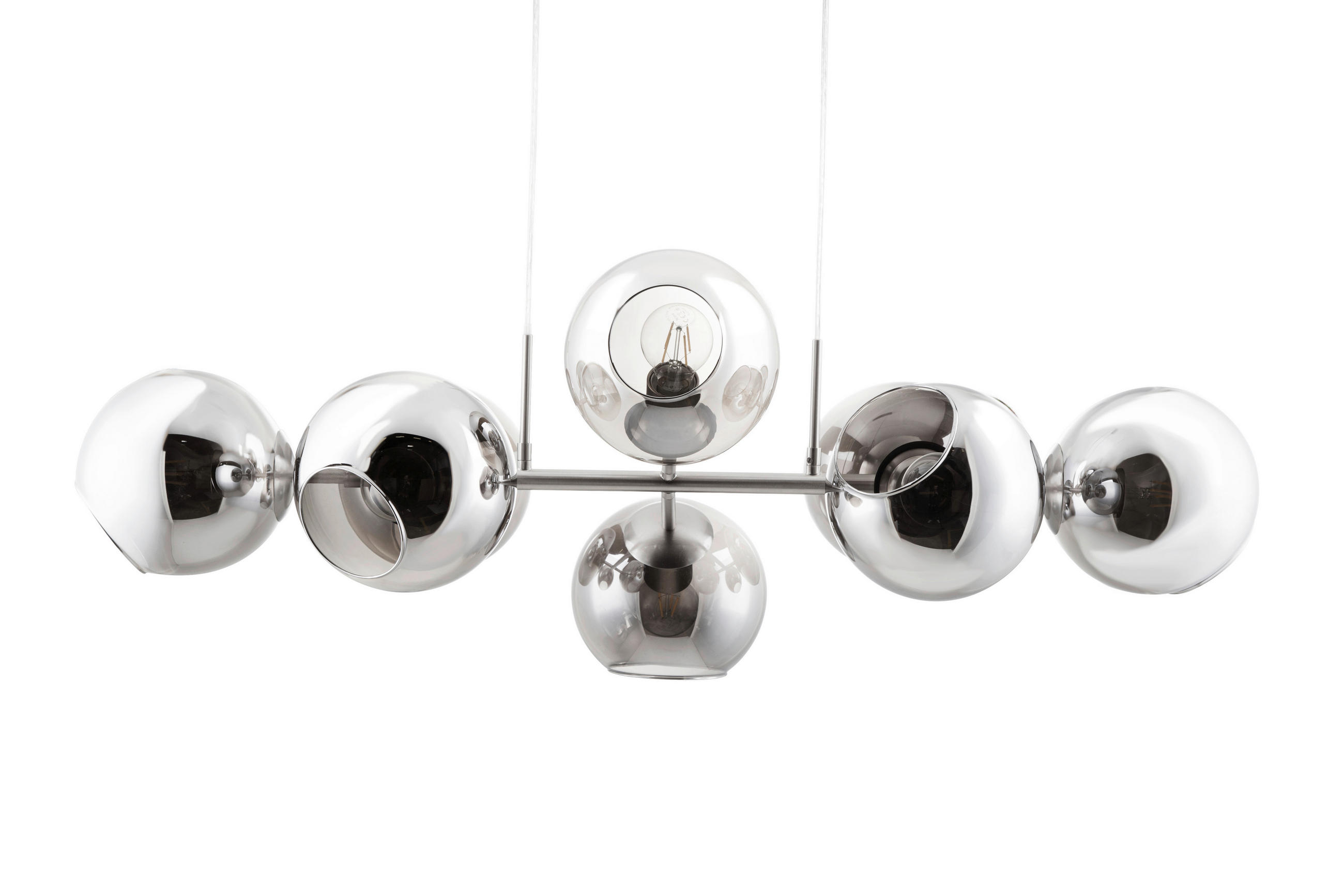 Thumbnail - Nowa Pendelleuchte 31240802 nickel matt Rauchglas Metall B/H/T: ca. 100x150x38 cm E27 8 Brennstellen