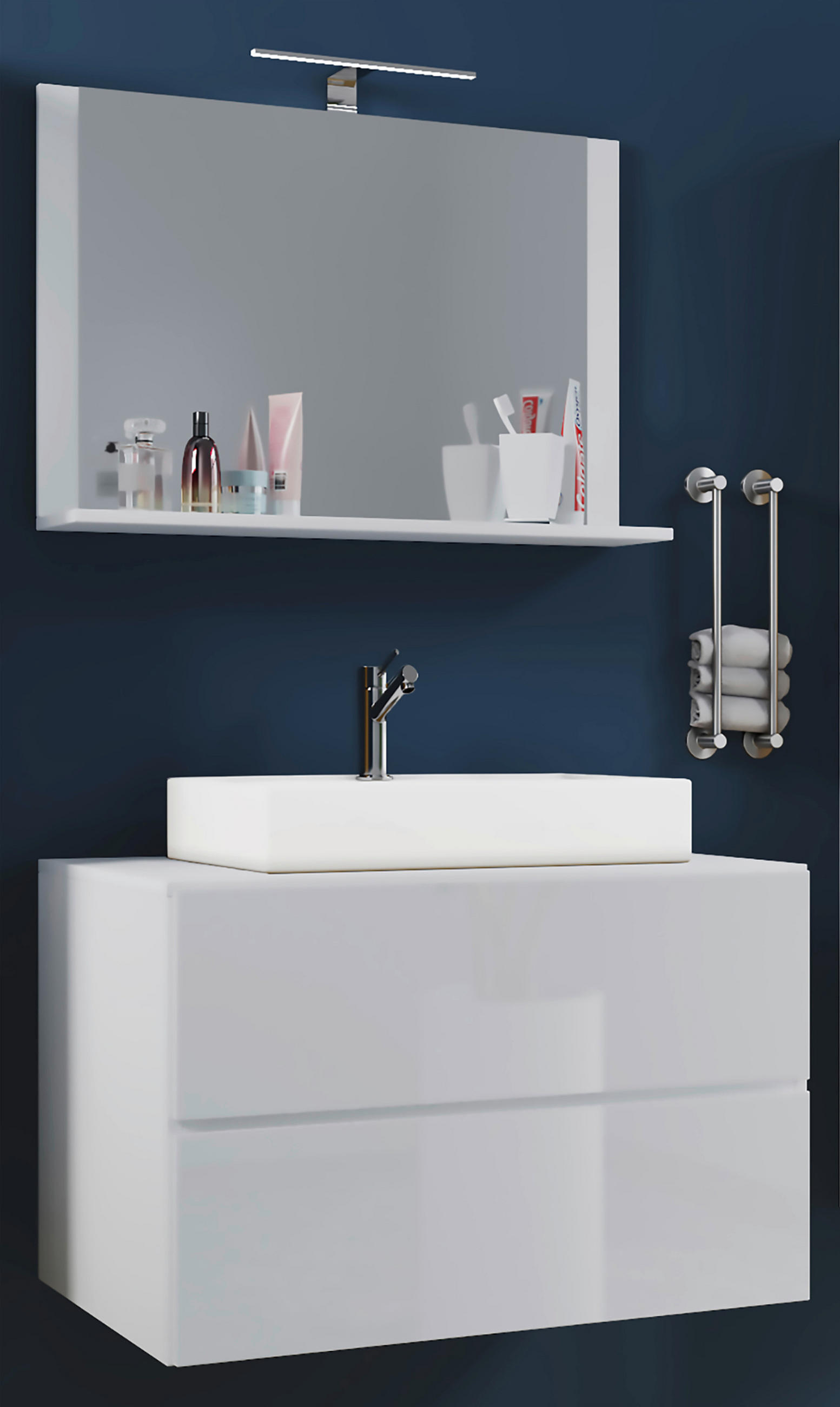 Thumbnail - Waschplatz 3tlg-Lendas weiß weiß B/H/T: ca. 80x52x52 cm