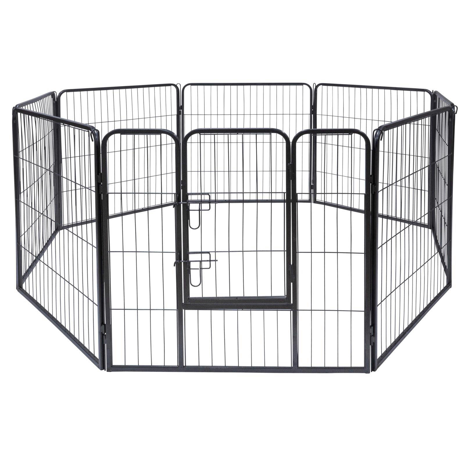 Haustierlaufstall schwarz Metall