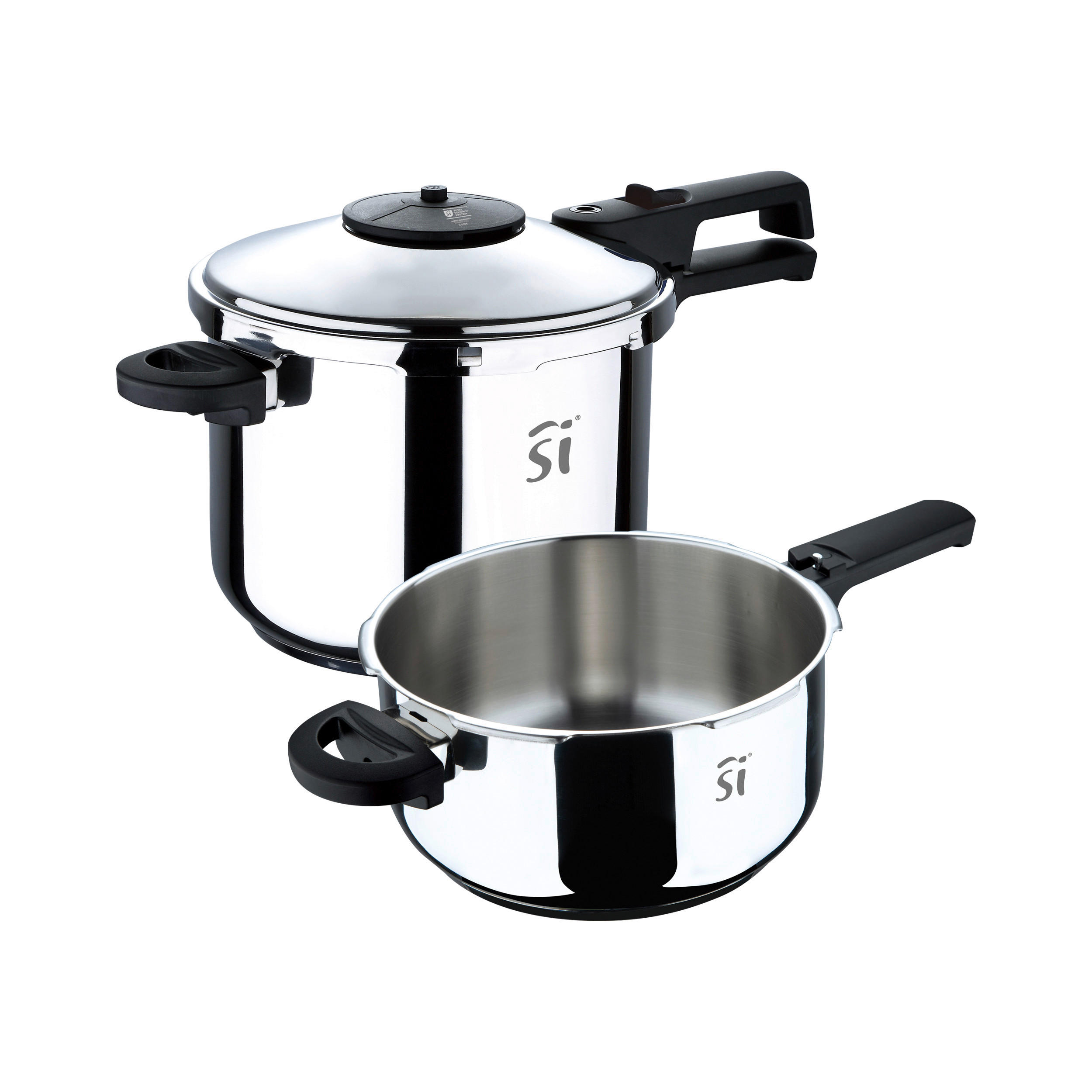 SAN IGNACIO Schnellkochtopf CRETA schwarz Edelstahl B/H/L: ca. 27x32,5x42 cm
