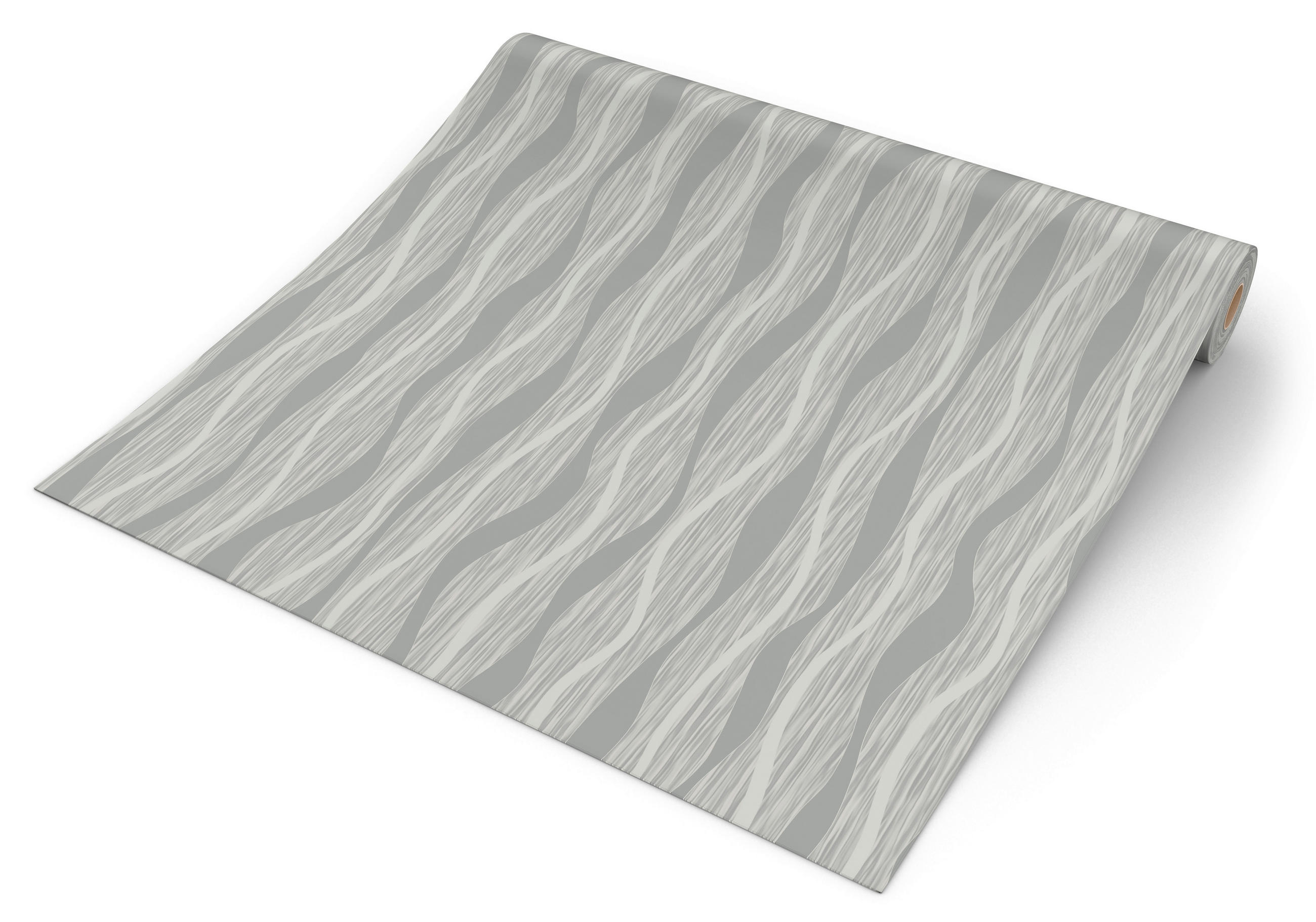 UGEPA Vinyltapete Wellen beige silber B/L: ca. 53x1005 cm glitzernd
