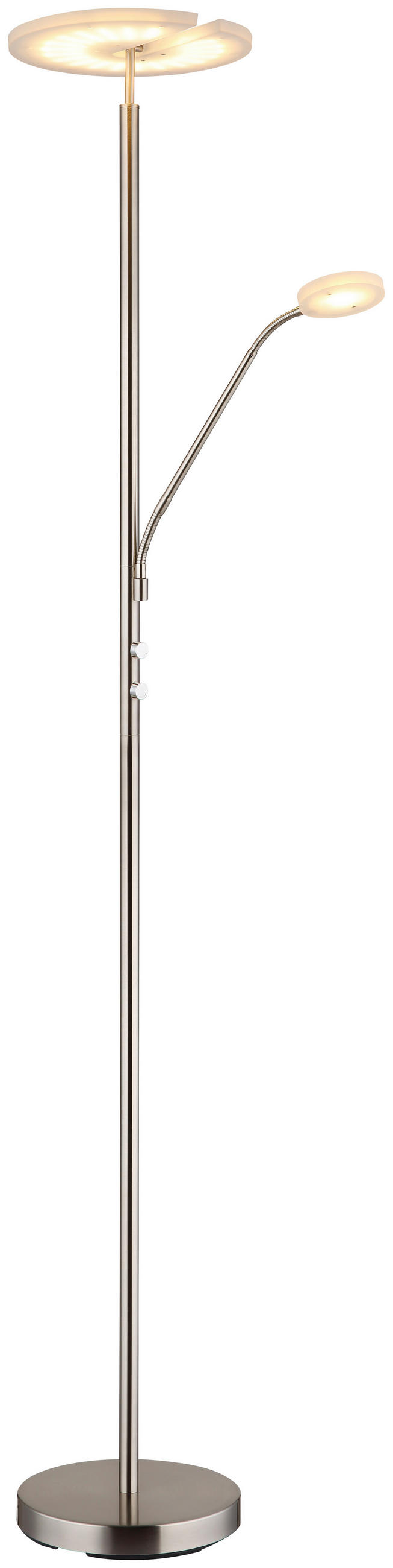 GLOBO Deckenfluter Satiniert nickel matt Acryl Metall H/D: ca. 180x30 cm 1 Brennstellen