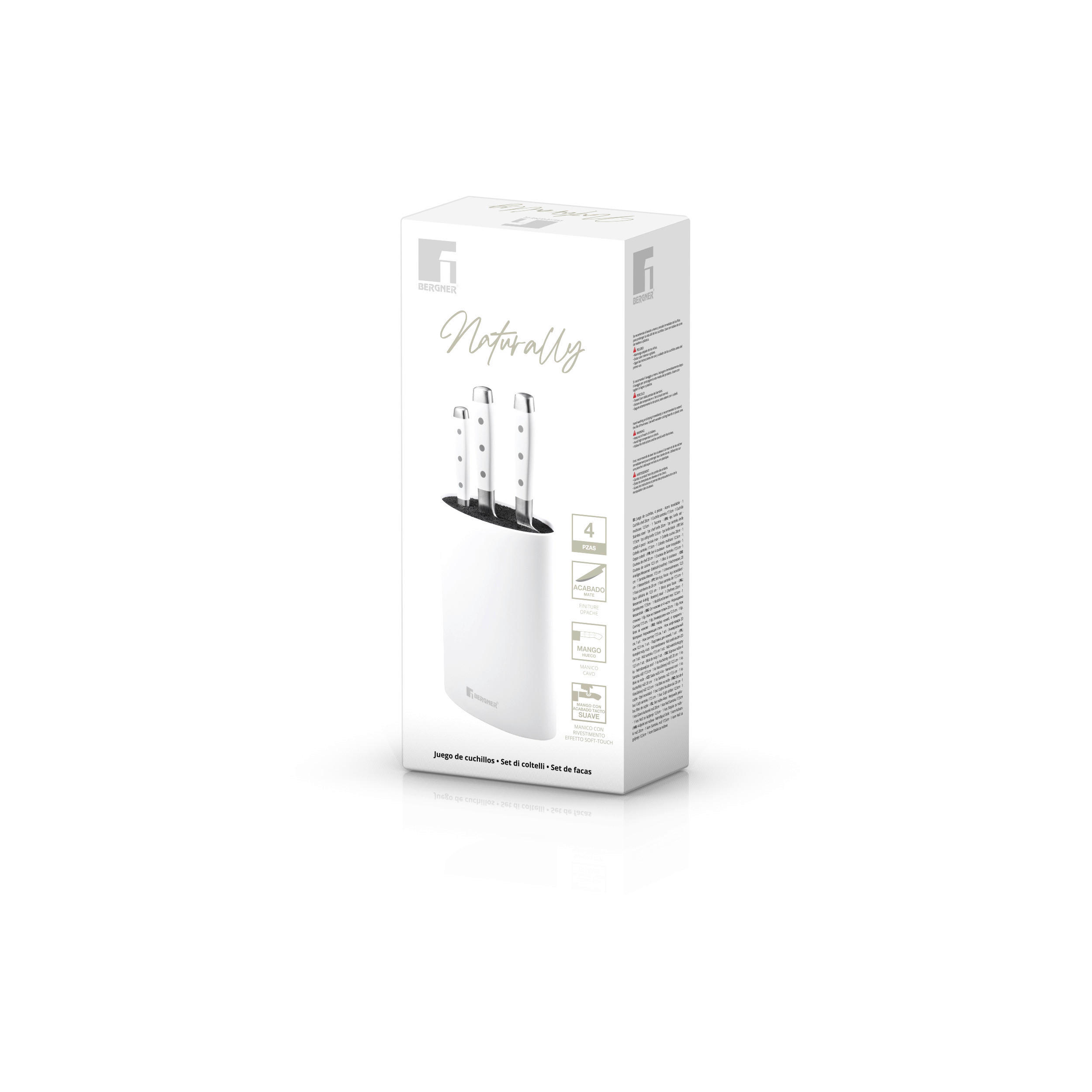 Thumbnail - BERGNER Messerset Naturally weiß Edelstahl 4 tlg.
