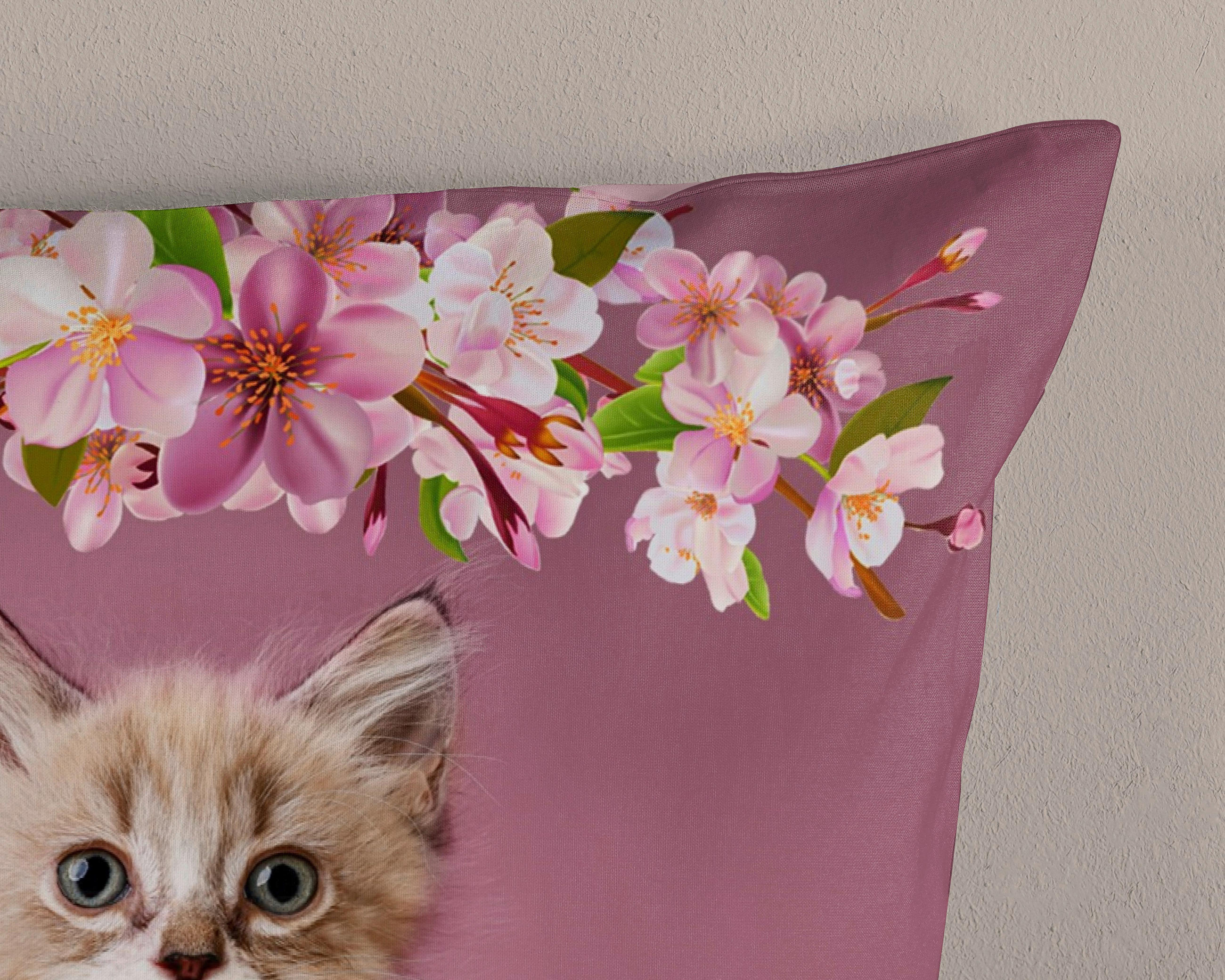 Thumbnail - Baumwoll Bettwäsche Look pink Baumwolle B/L: ca. 135x200 cm