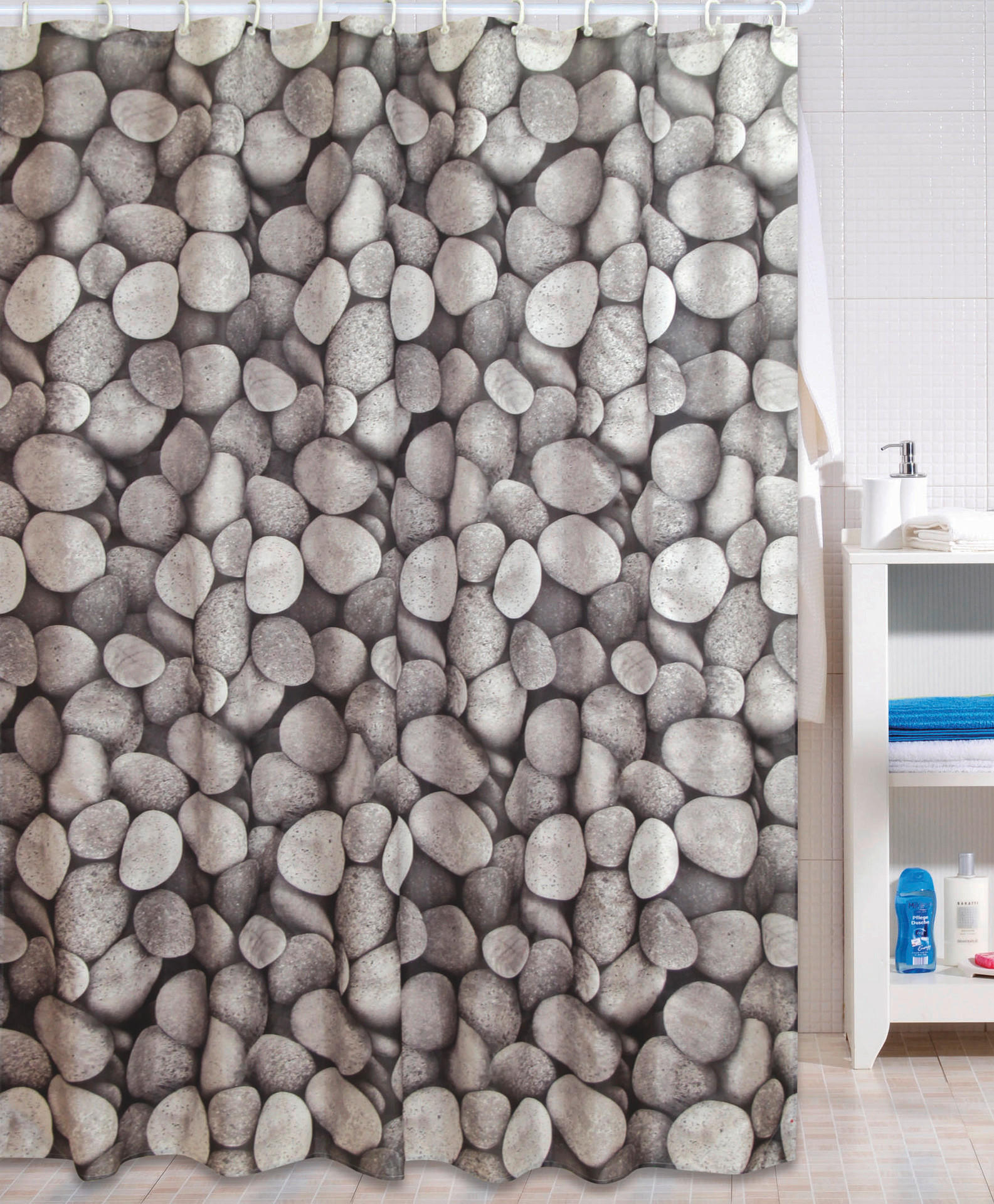 Thumbnail - Acus Duschvorhang grau Polyester-Mischgewebe B/L: ca. 180x200 cm