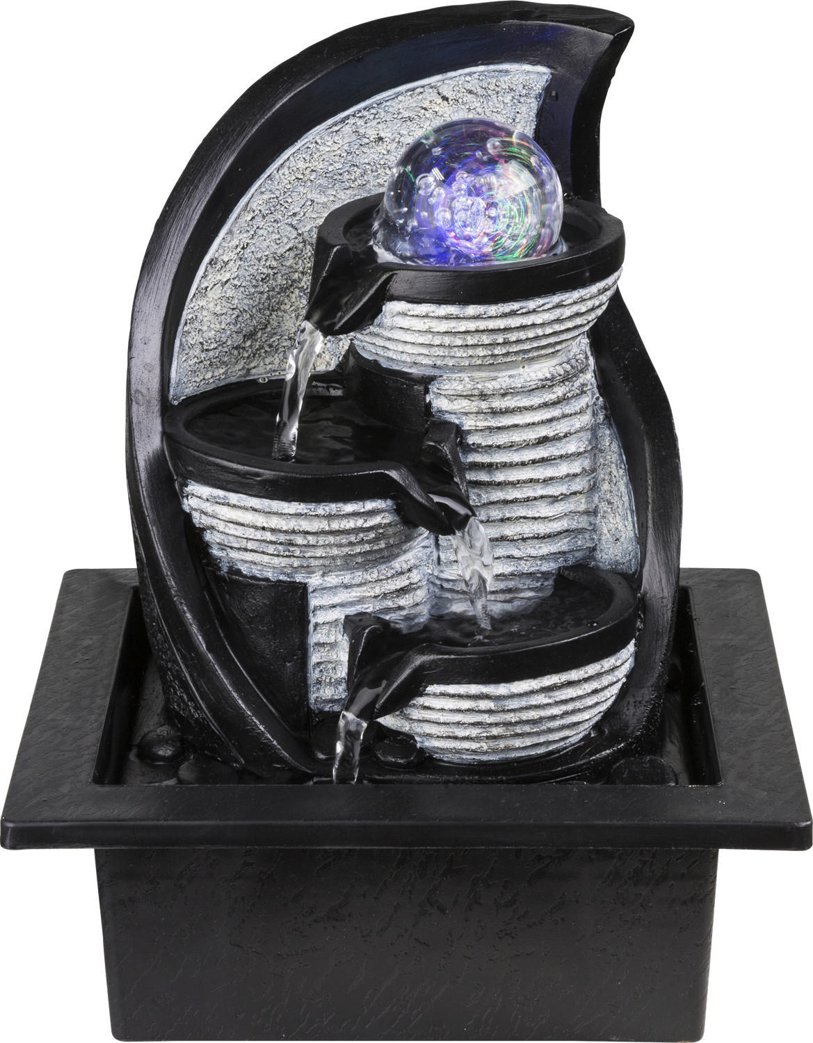 Thumbnail - GLOBO Zimmerbrunnen ALBERT 93022 grau Kunststoff B/H/L: ca. 18x26x21 cm