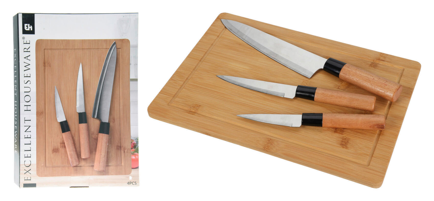 Messerset natur Edelstahl 4 tlg.