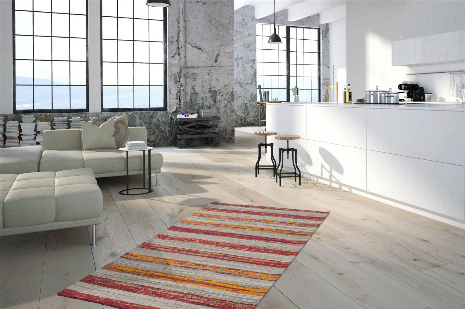 Thumbnail - Kayoom Kurzflorteppich Duarte 210 rot B/L: ca. 120x170 cm