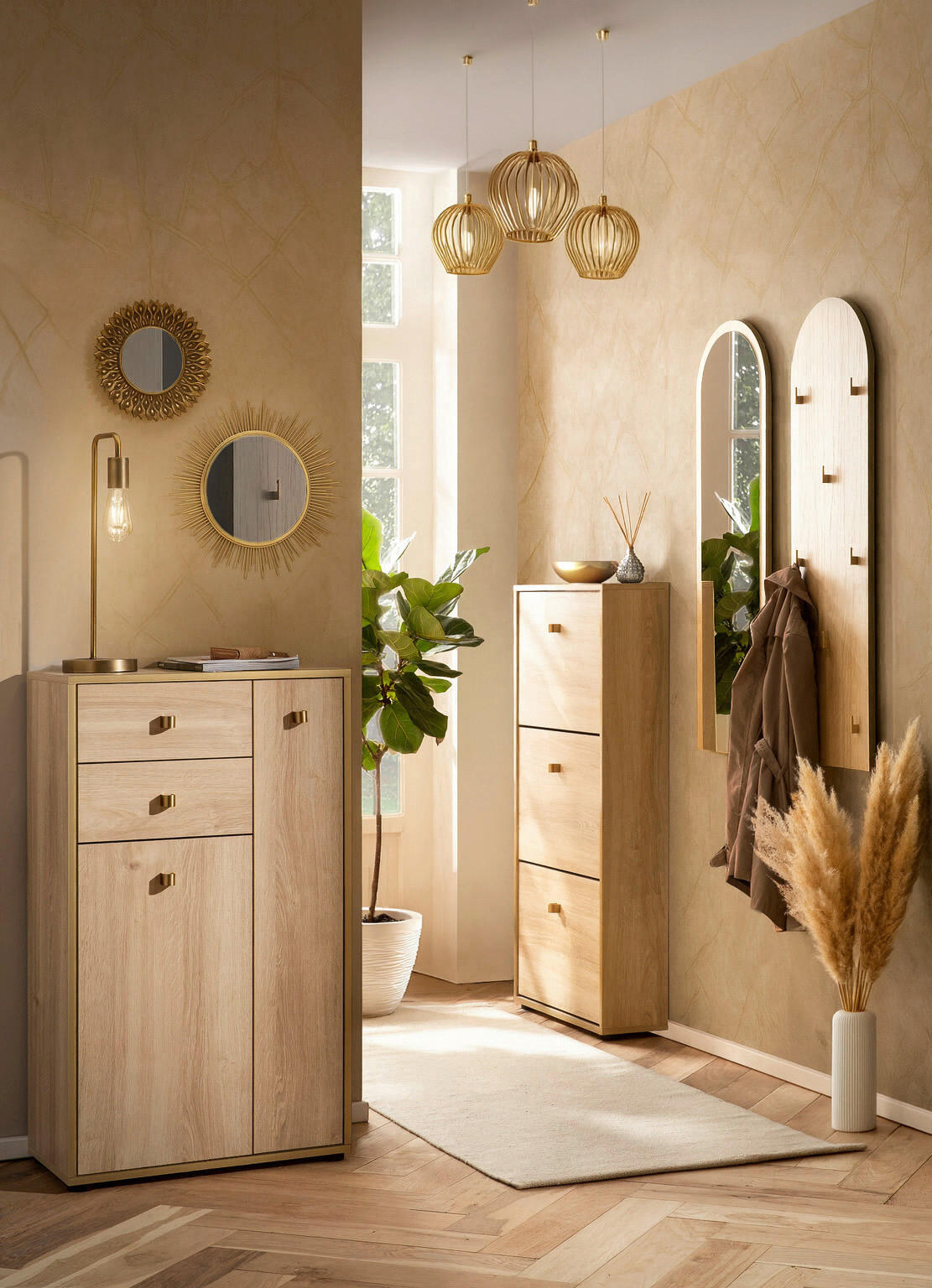 Thumbnail - Spiegelpaneel Flora Eiche Nachbildung B/H/T: ca. 36x109x3 cm