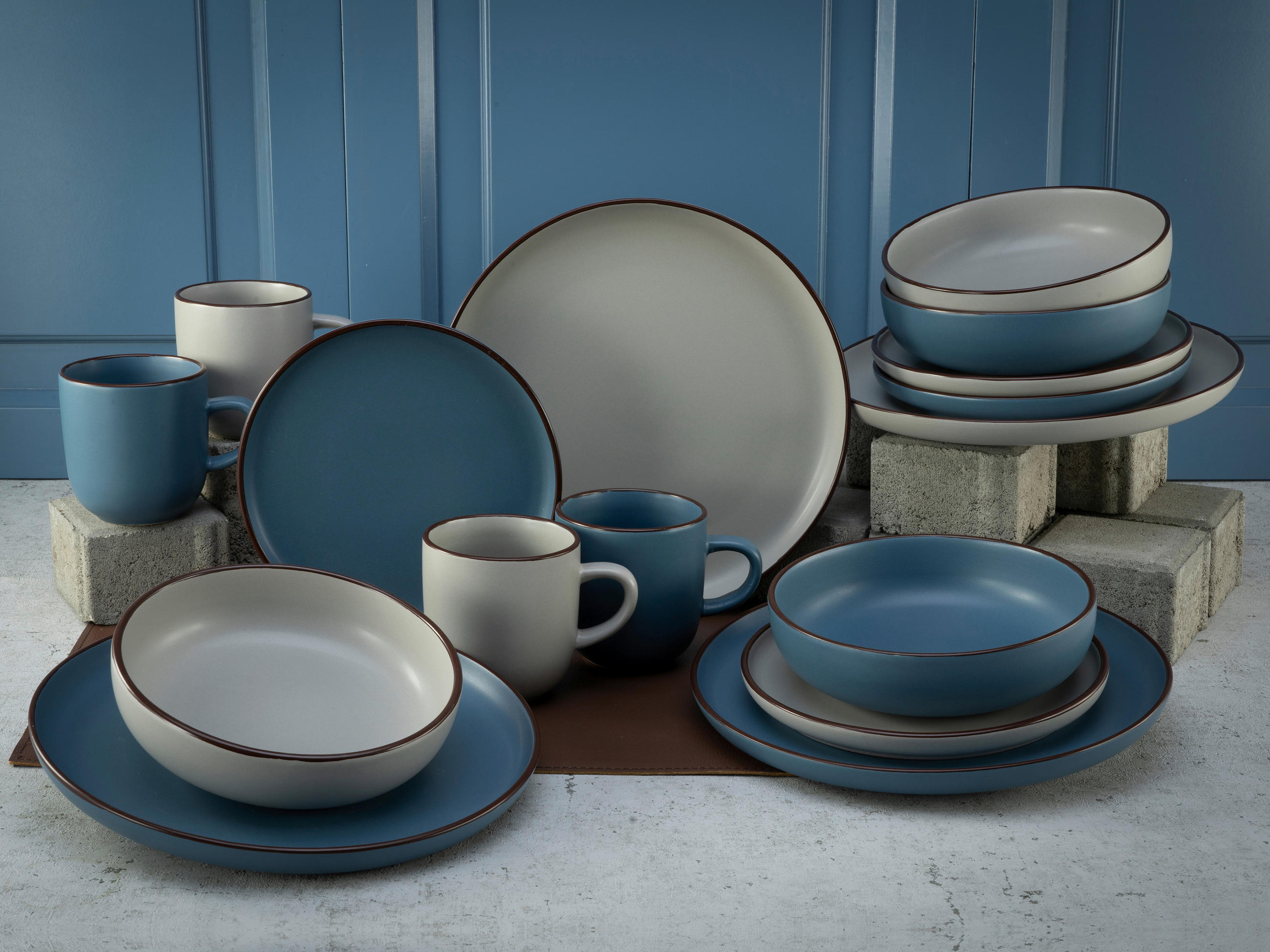 Thumbnail - CreaTable Kombiservice Modern Scandic multicolor Steinzeug 16 tlg.