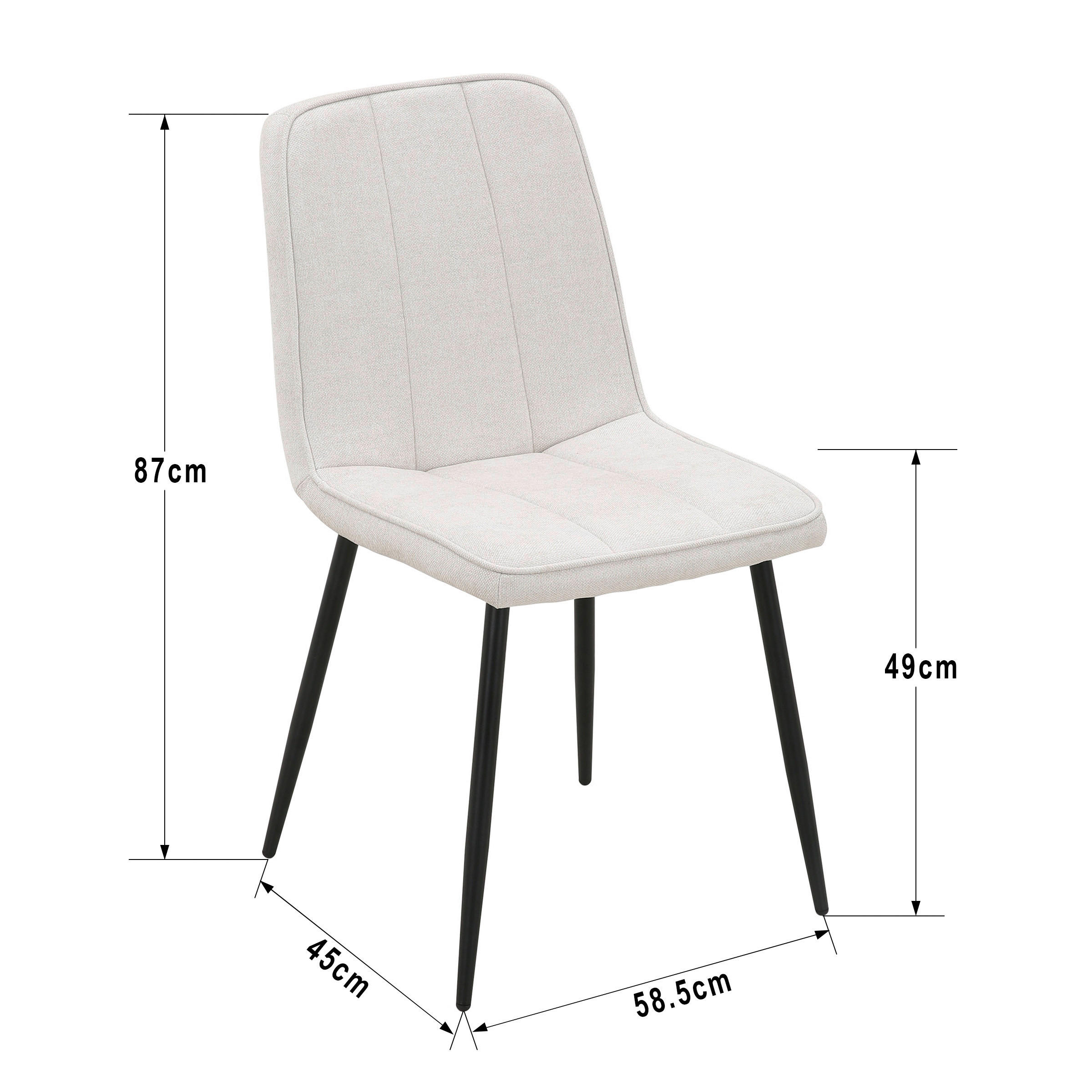 Thumbnail - Stuhl KIM beige Webstoff B/T: ca. 45x87 cm