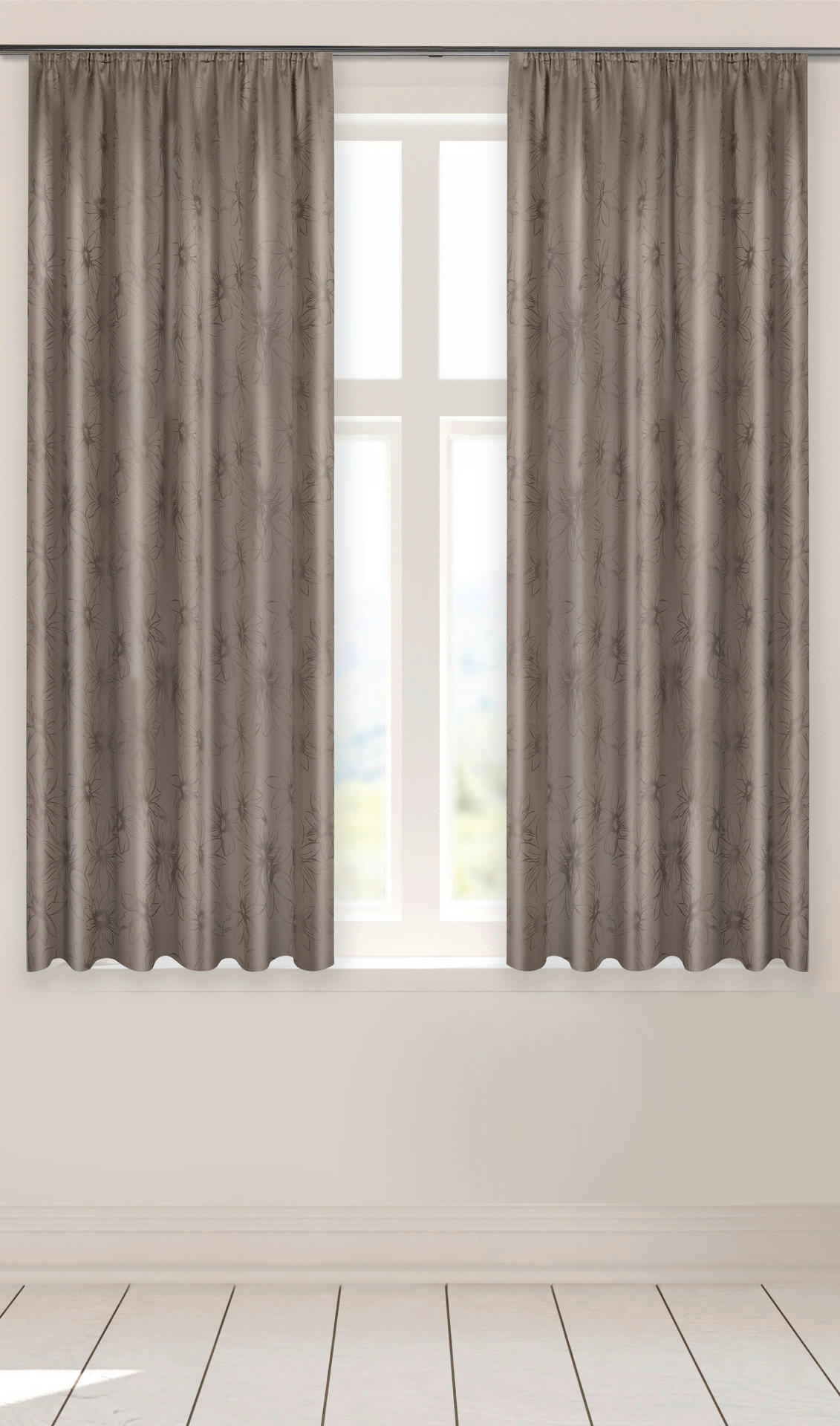 ACUS design collection Dekovorhang Paradiso taupe B/L: ca. 140x175 cm