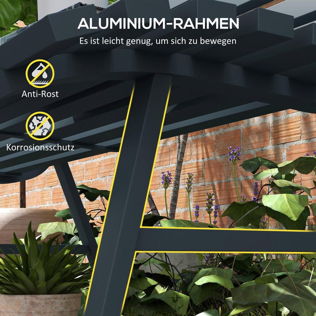 Thumbnail - Outsunny Gartenbank blau Aluminium B/H/L: ca. 67x79x123 cm