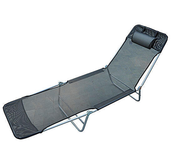 Outsunny Gartenliege schwarz Stahl B/H/L: ca. 56x24,5x182 cm