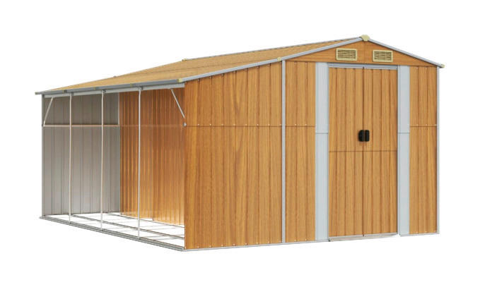 vidaXL Gartenhaus braun B/H/T: ca. 277x179x365,5 cm