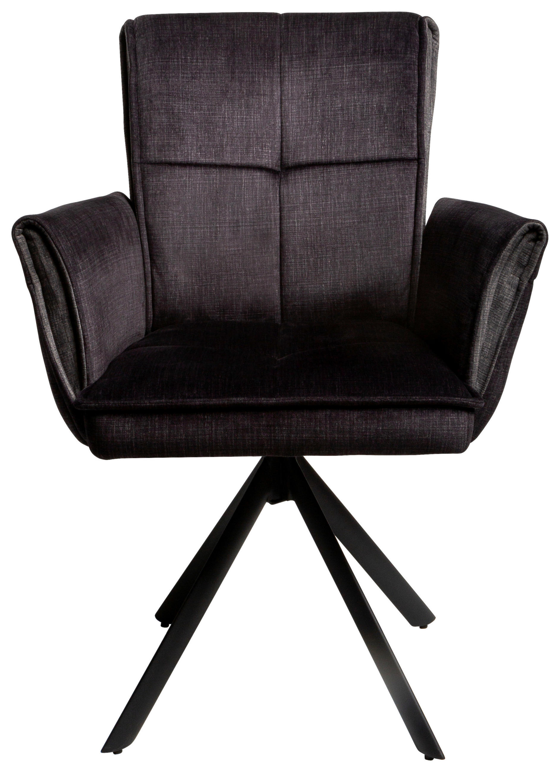 Thumbnail - Armlehnstuhl Renate dunkelgrau Samt B/H/T: ca. 59x92x67 cm