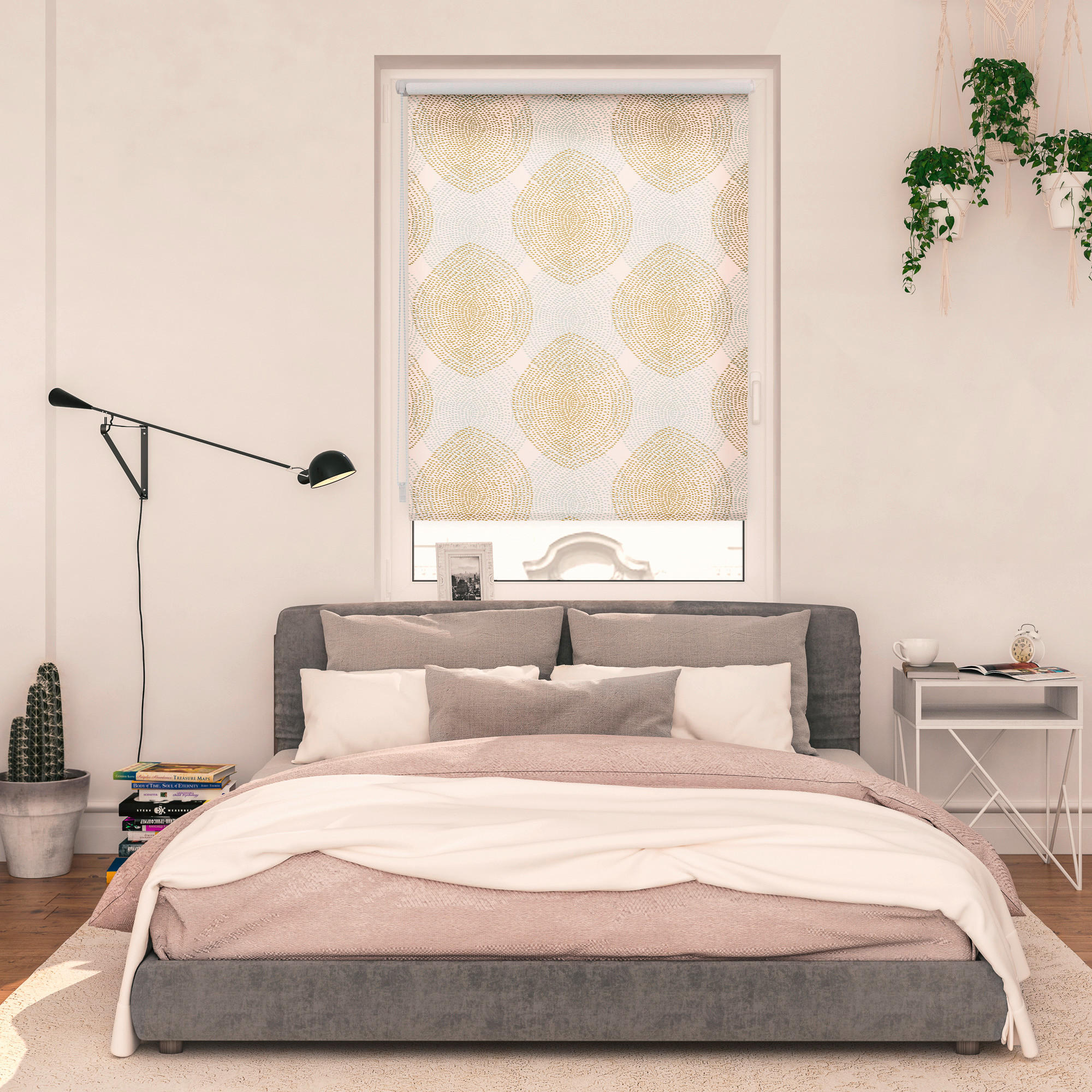 LICHTBLICK Verdunkelungsrollo Stripy Boho Drop beige B/L: ca. 70x150 cm