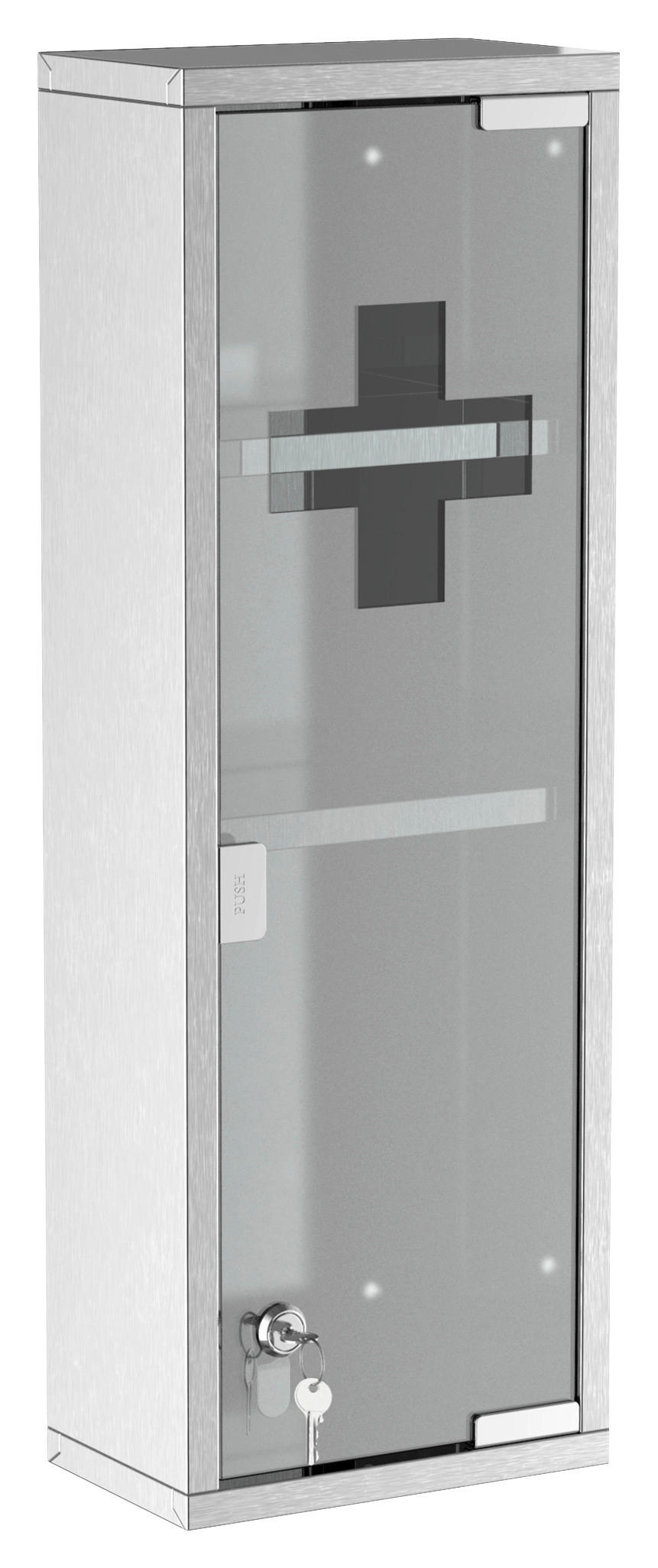 Medizinschrank silber Polypropylen B/H/L: ca. 12x20x58 cm