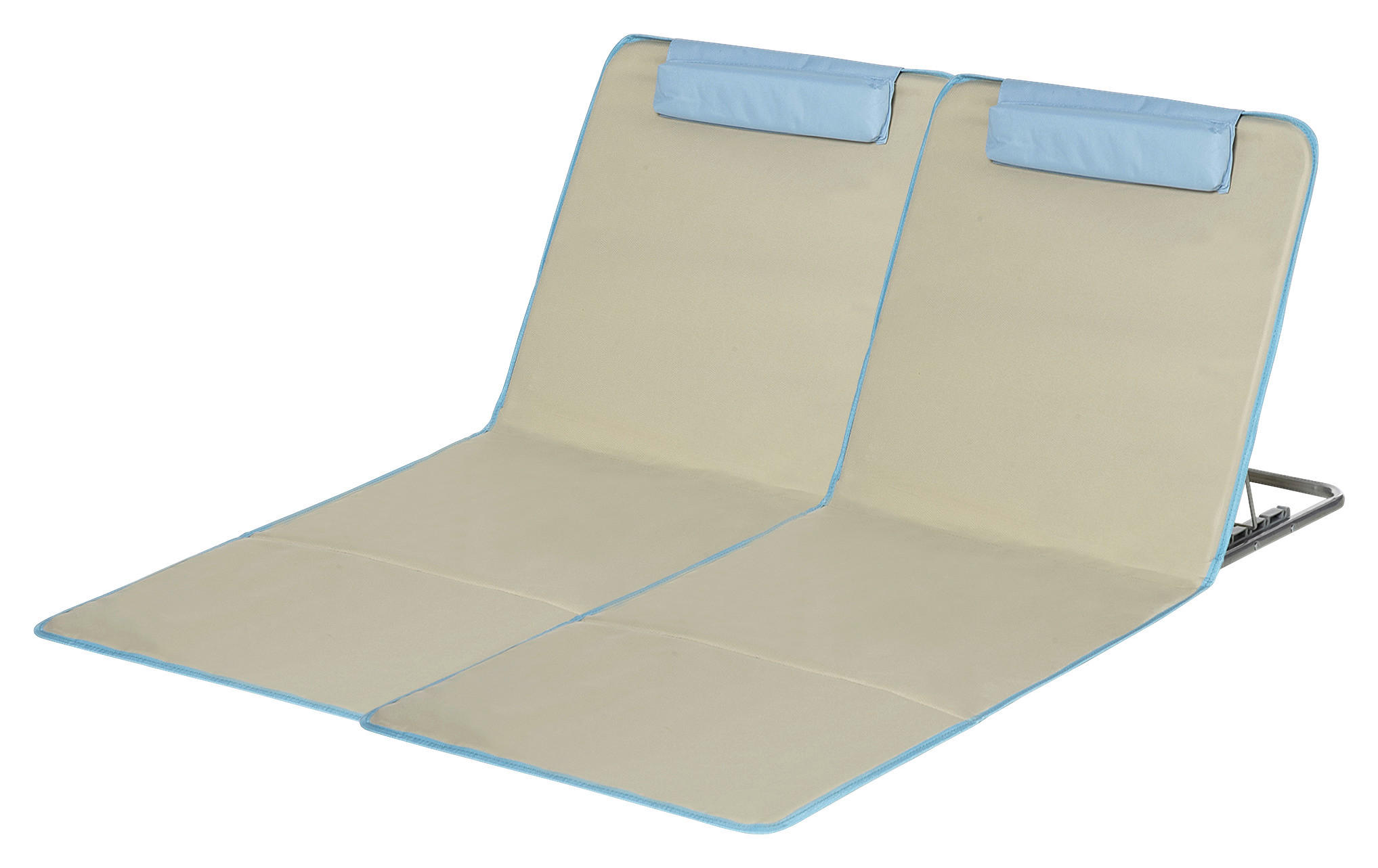Outsunny Strandliege 2er Set hellblau Stahl B/H/L: ca. 53x35x124 cm