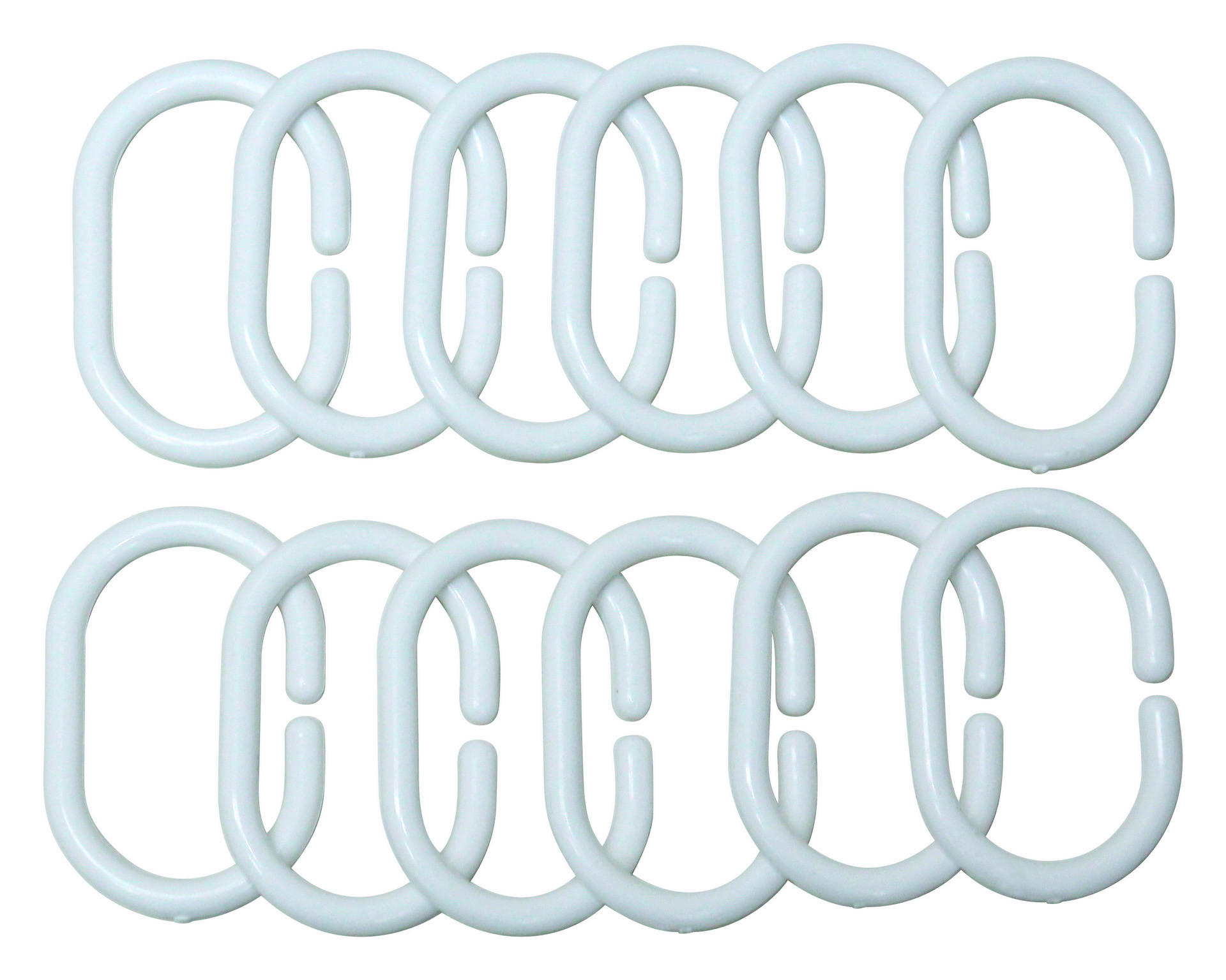 Duschringe weiß Kunststoff 12er Pack