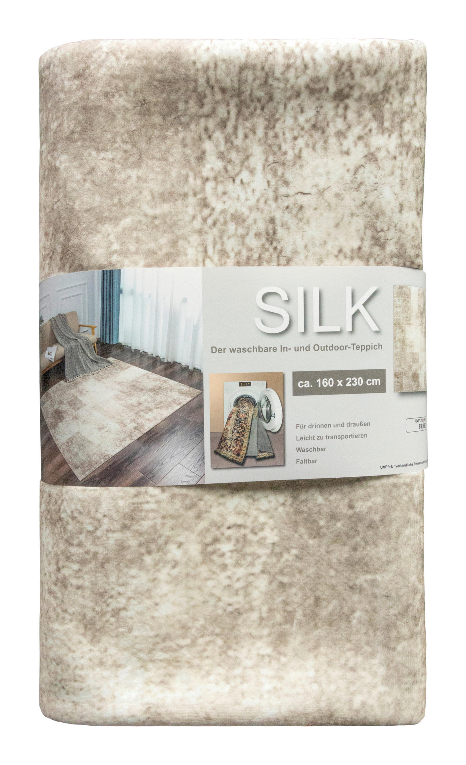 Thumbnail - Teppich Silk beige B/L: ca. 160x230 cm