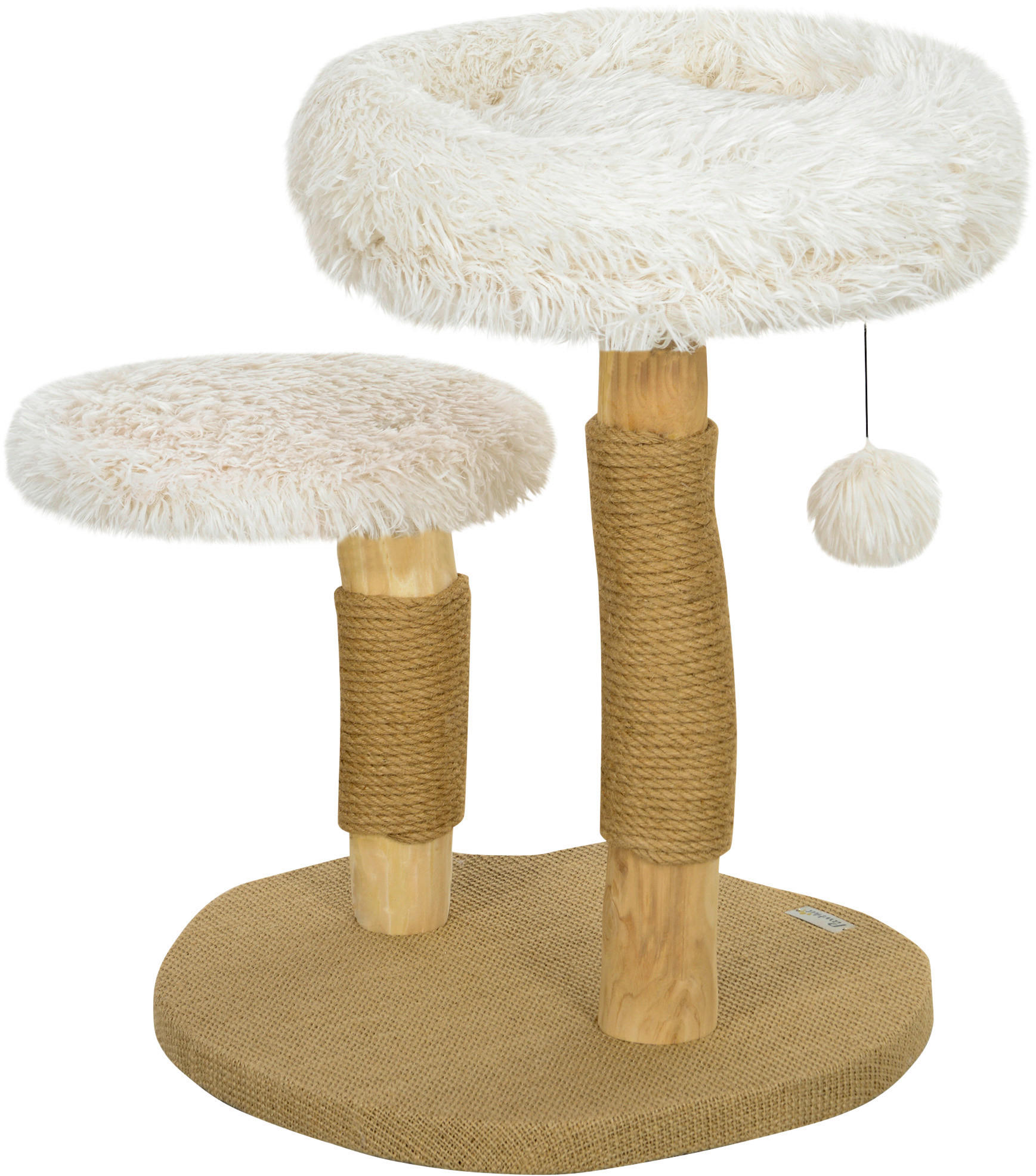 PawHut Kratzbaum weiß Holz B/H/L: ca. 47x61,5x50 cm