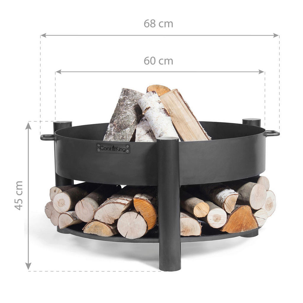 Thumbnail - CookKing Feuerschale Montana 60 schwarz Stahl B/H/T: ca. 68x45x68 cm