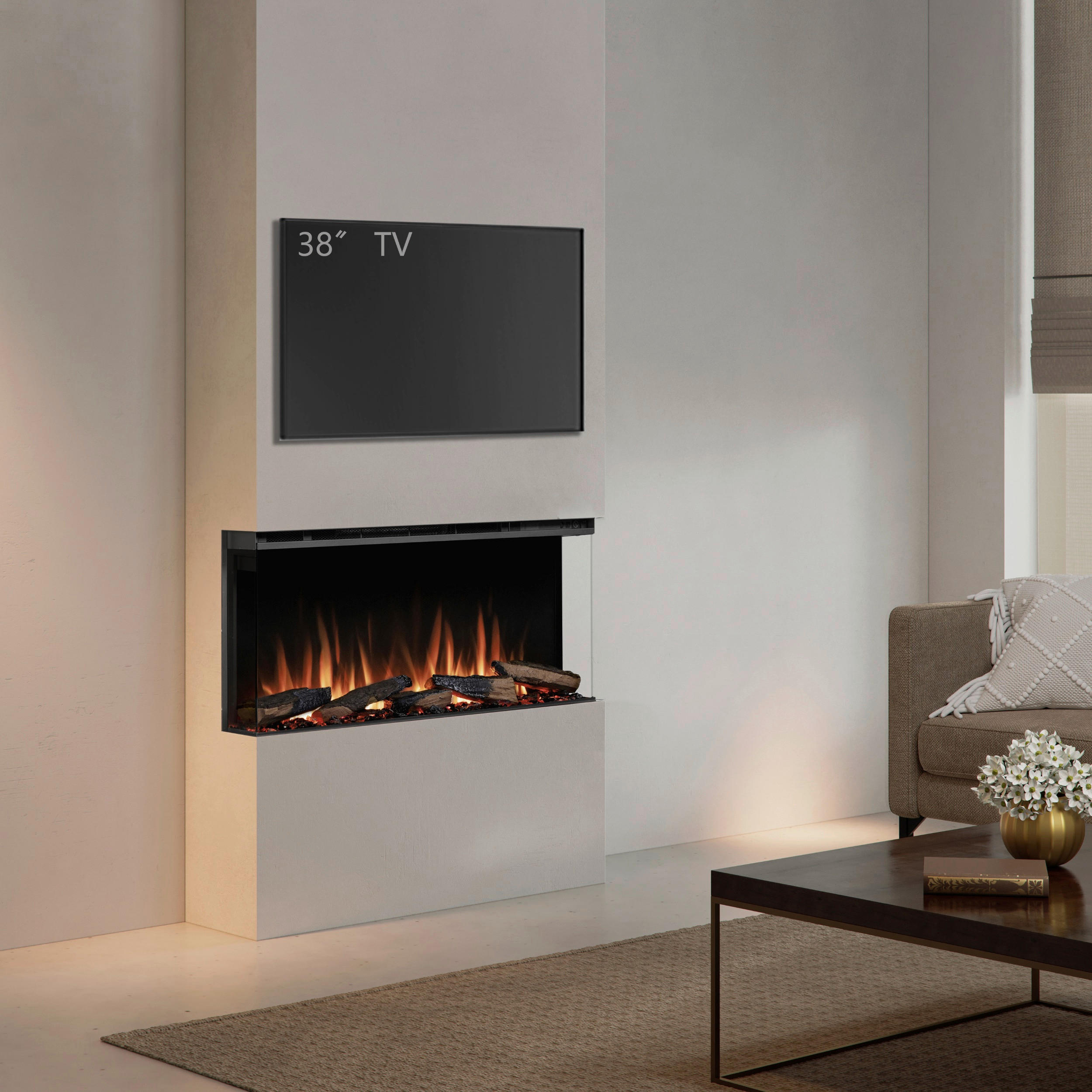 Thumbnail - Balderia Elektrischer-Kamin EF407A Athena 36' B/H/T/L: ca. 92,8x49,5x21x92,8 cm