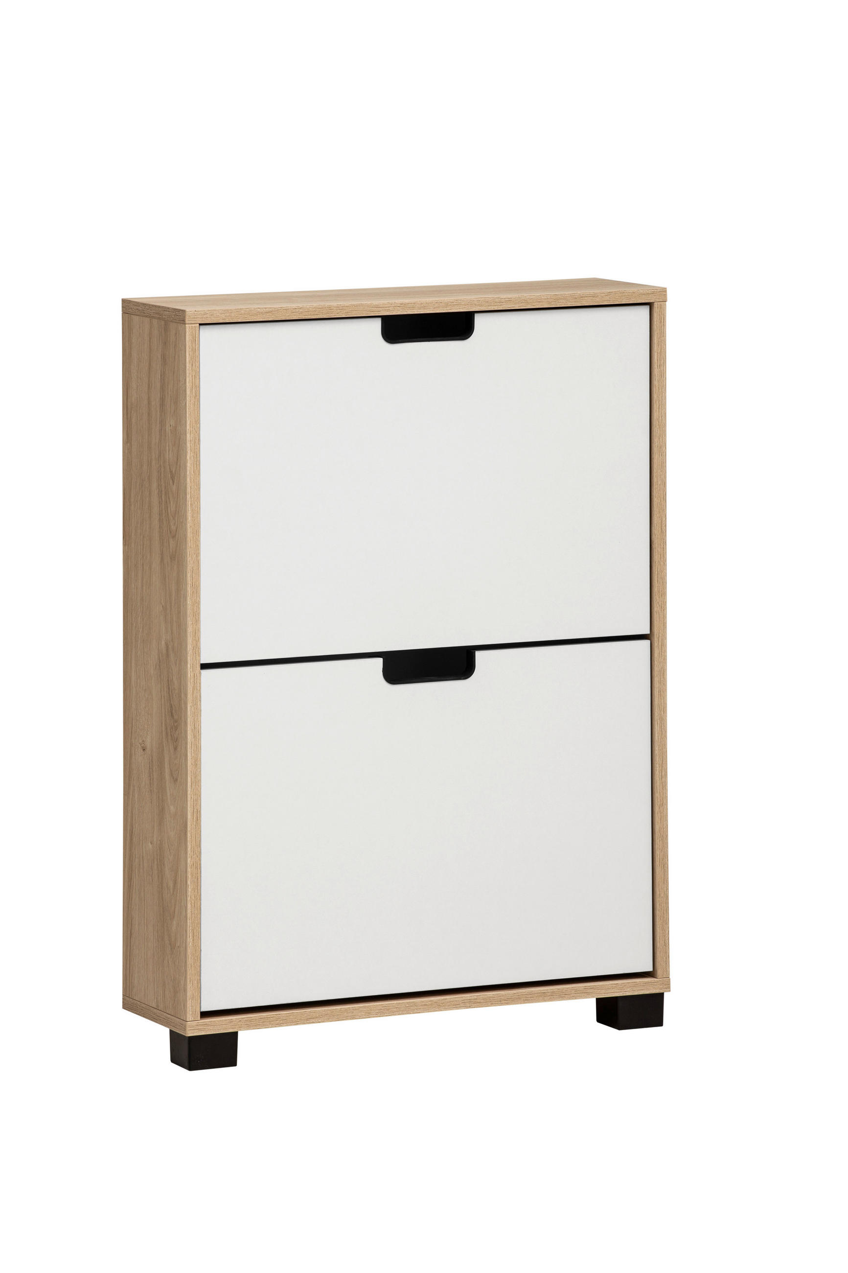 Schuhkipper Emmik weiß matt Eiche Eiche weiß Nachbildung B/H/T: ca. 59,8x85,2x19,55 cm