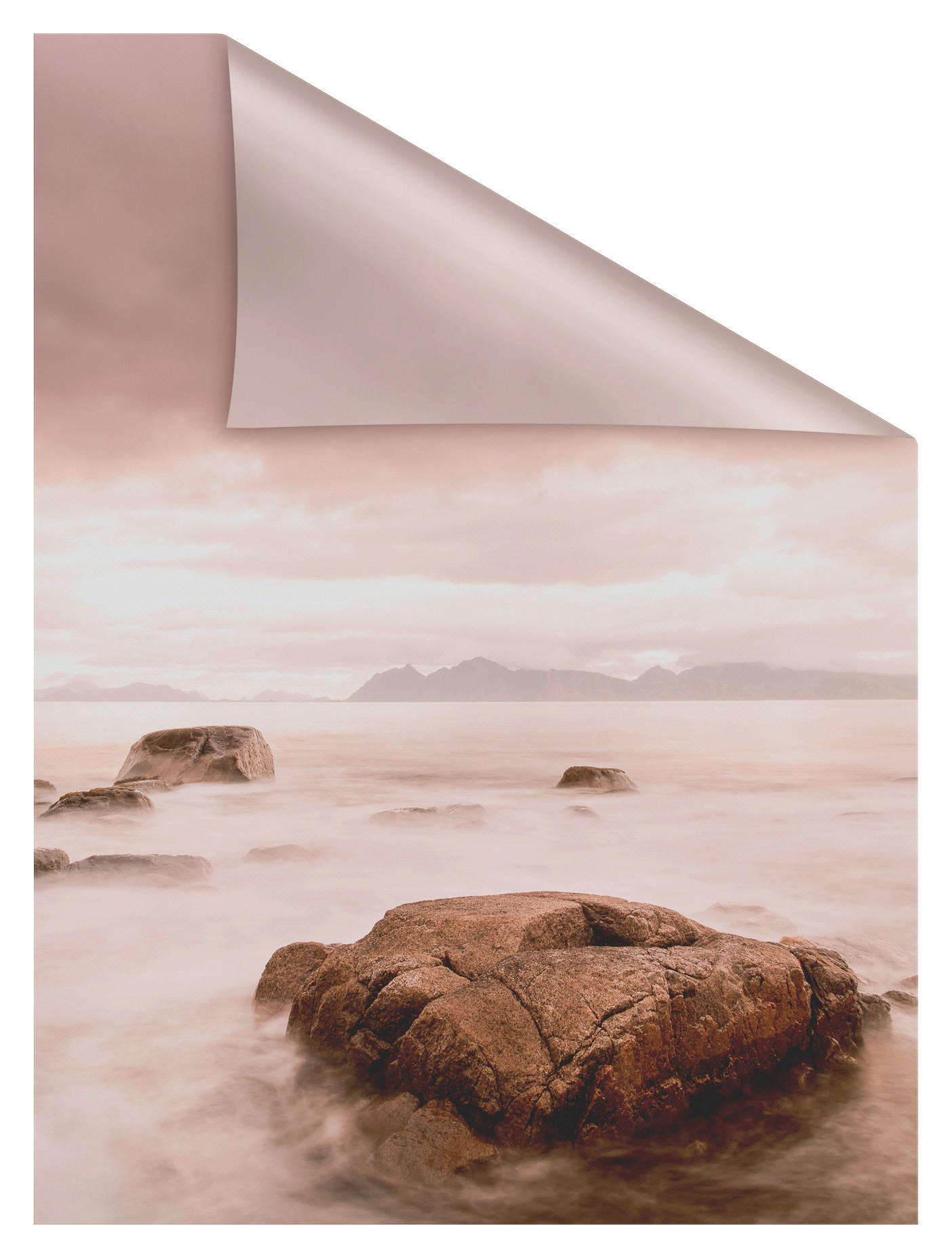 Thumbnail - LICHTBLICK Fensterfolie Stone Meer Stone rot B/L: ca. 50x100 cm