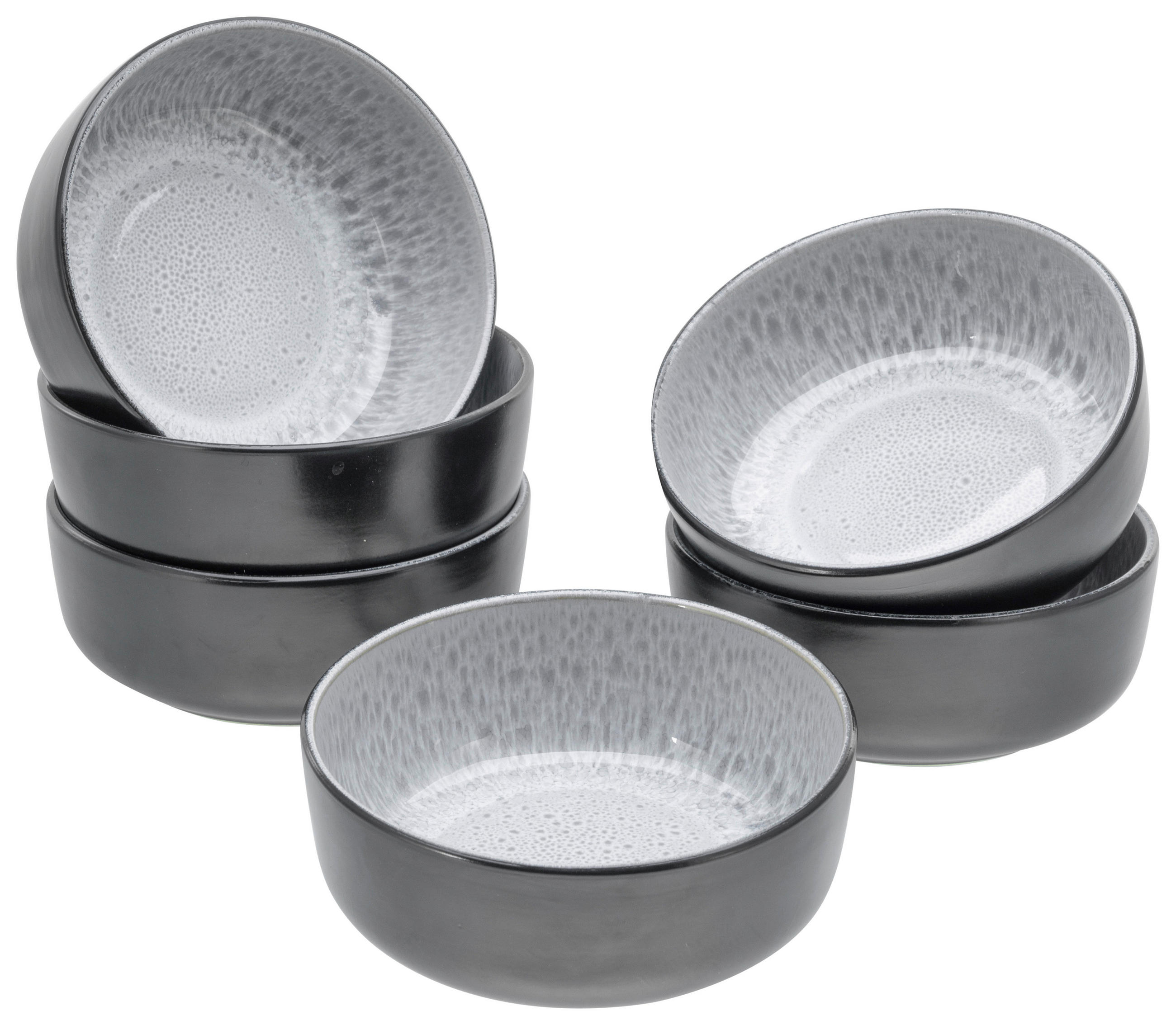 CreaTable Schalen-Set Nordic Fjord Frost grau Steinzeug D: ca. 15,5 cm