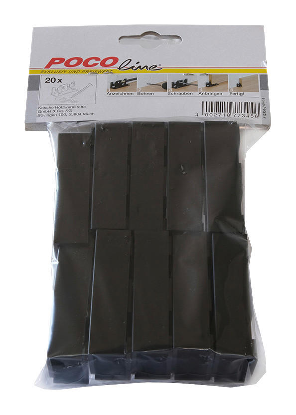 Thumbnail - Sockelleisten-Clips schwarz L/B/H: ca. 2,34x1,61x6,06 cm