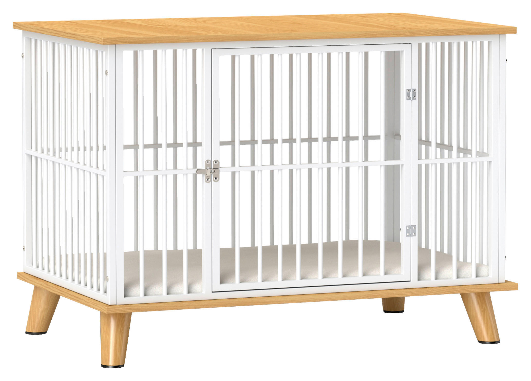 PawHut Hundekäfig Eiche Stahl B/H/L: ca. 60x70x86 cm