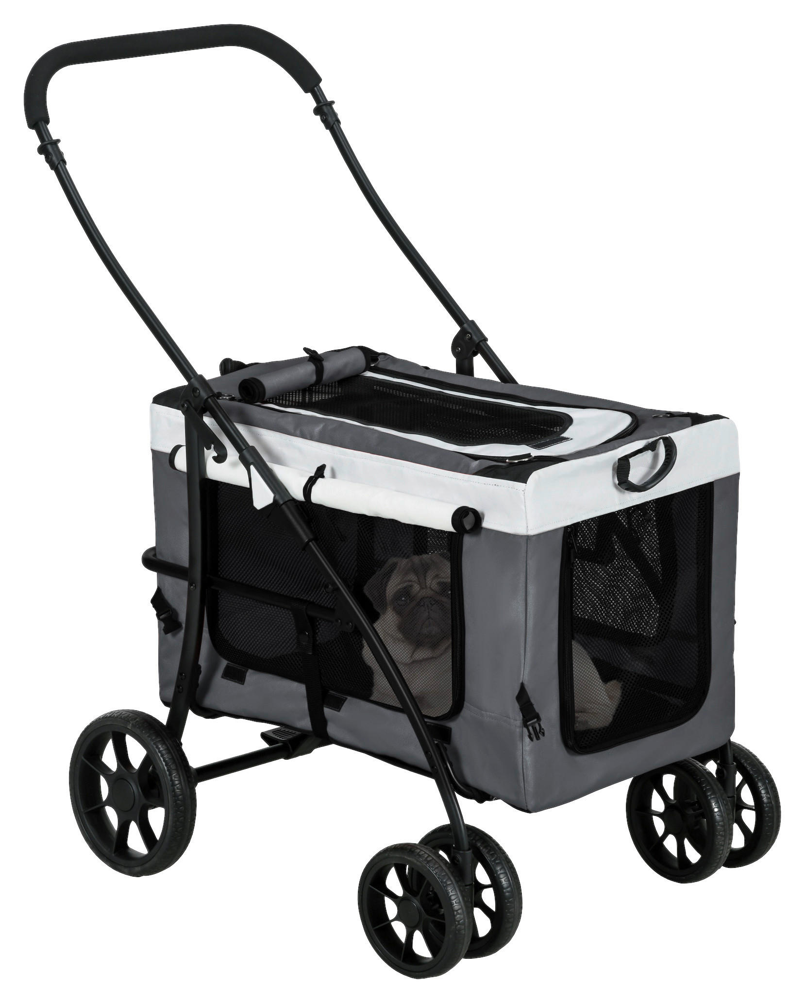 PawHut Hunde-Zubehör grau Edelstahl B/H/L: ca. 58x81x97,5 cm