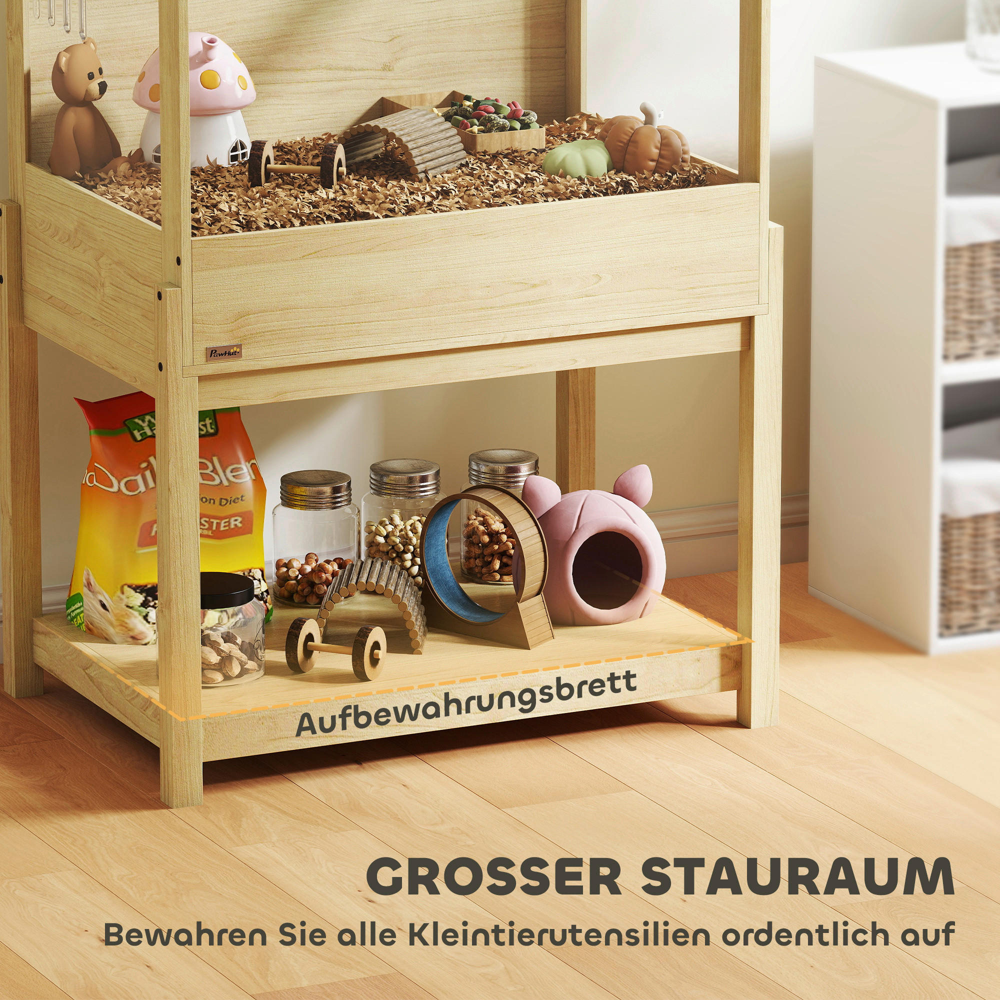 Thumbnail - PawHut Hamsterkäfig Holzoptik MDF B/H/L: ca. 50x103x83,2 cm