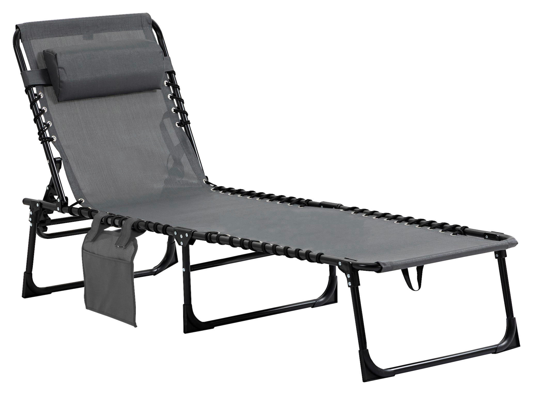 Outsunny Sonnenliege grau Stahl B/H/L: ca. 58x30x185 cm