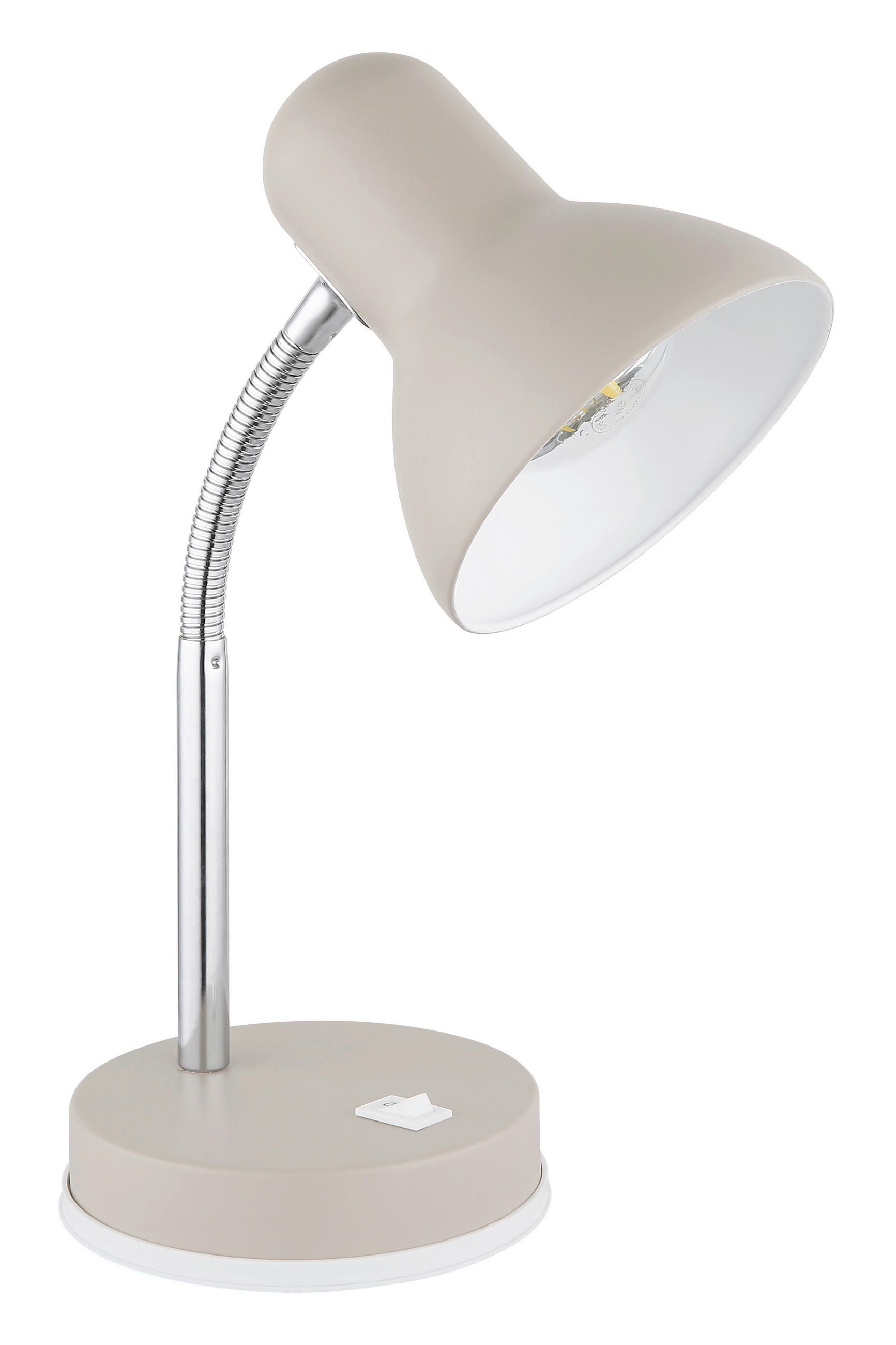 GLOBO Tischleuchte sand Chrom Metall Kunststoff B/H/L: ca. 21,5x12,5x35 cm E27 1 Brennstellen