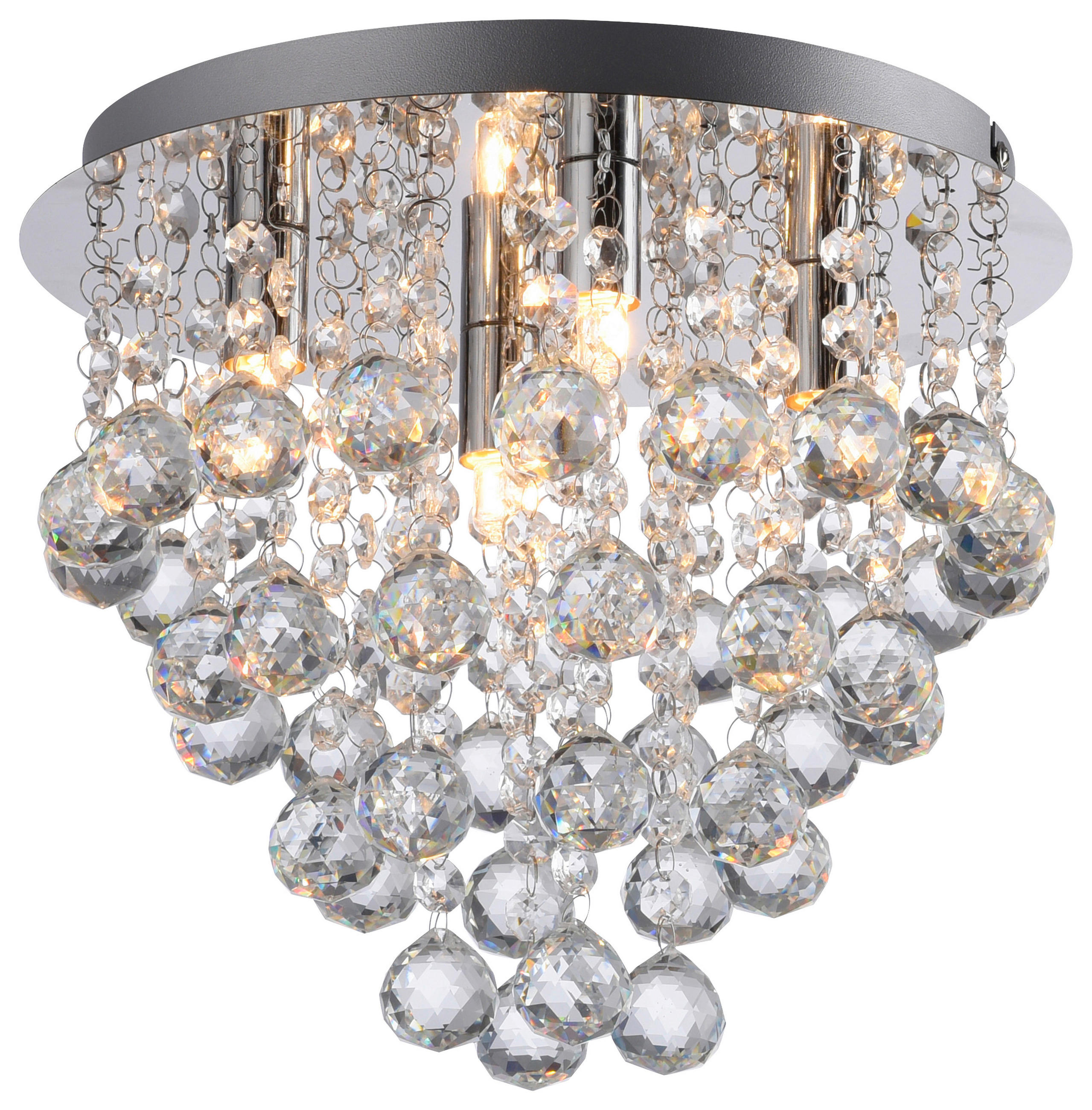 Just Light LED-Kronleuchter Kulunka Chrom B/H/L: ca. 28x25x28 cm