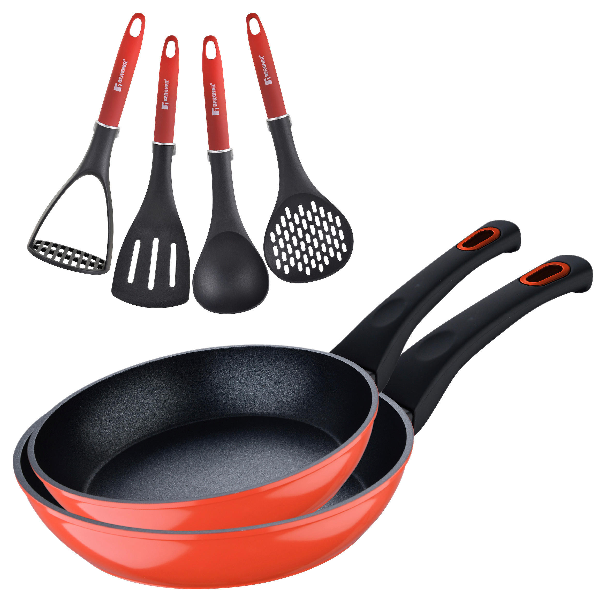 BERGNER Pfannenset CLASSIQUE rot Stahl 2 tlg.
