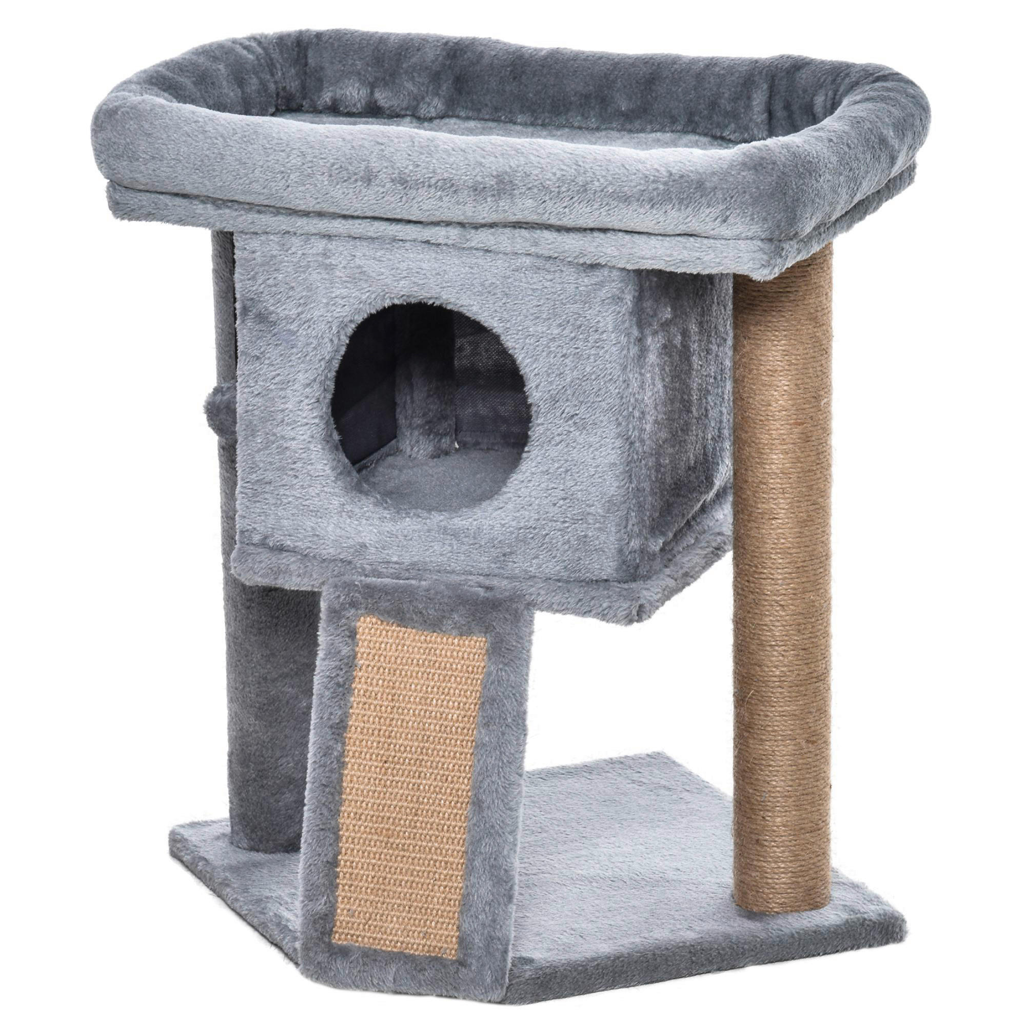 PawHut Katzenbaum hellgrau Polyester B/H/L: ca. 40x57x40 cm