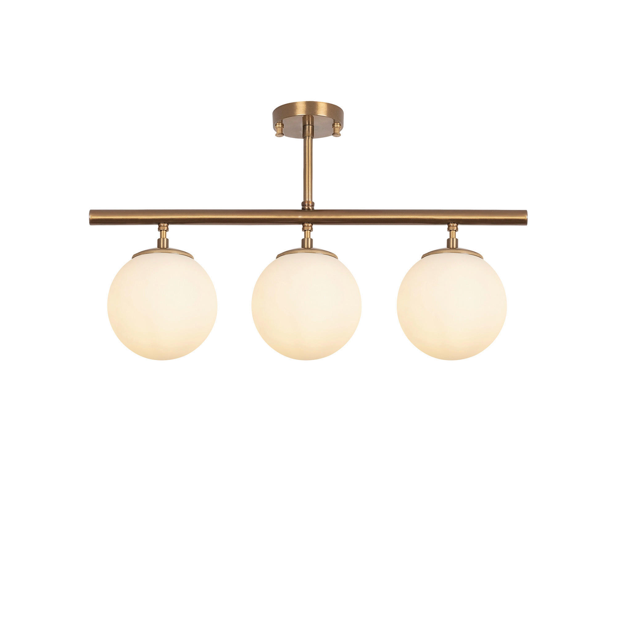 Opviq Deckenleuchte Atmaca bronze Glas Metall B/H/T/L/D: ca. 15x37x15x60x15 cm E14 3 Brennstellen