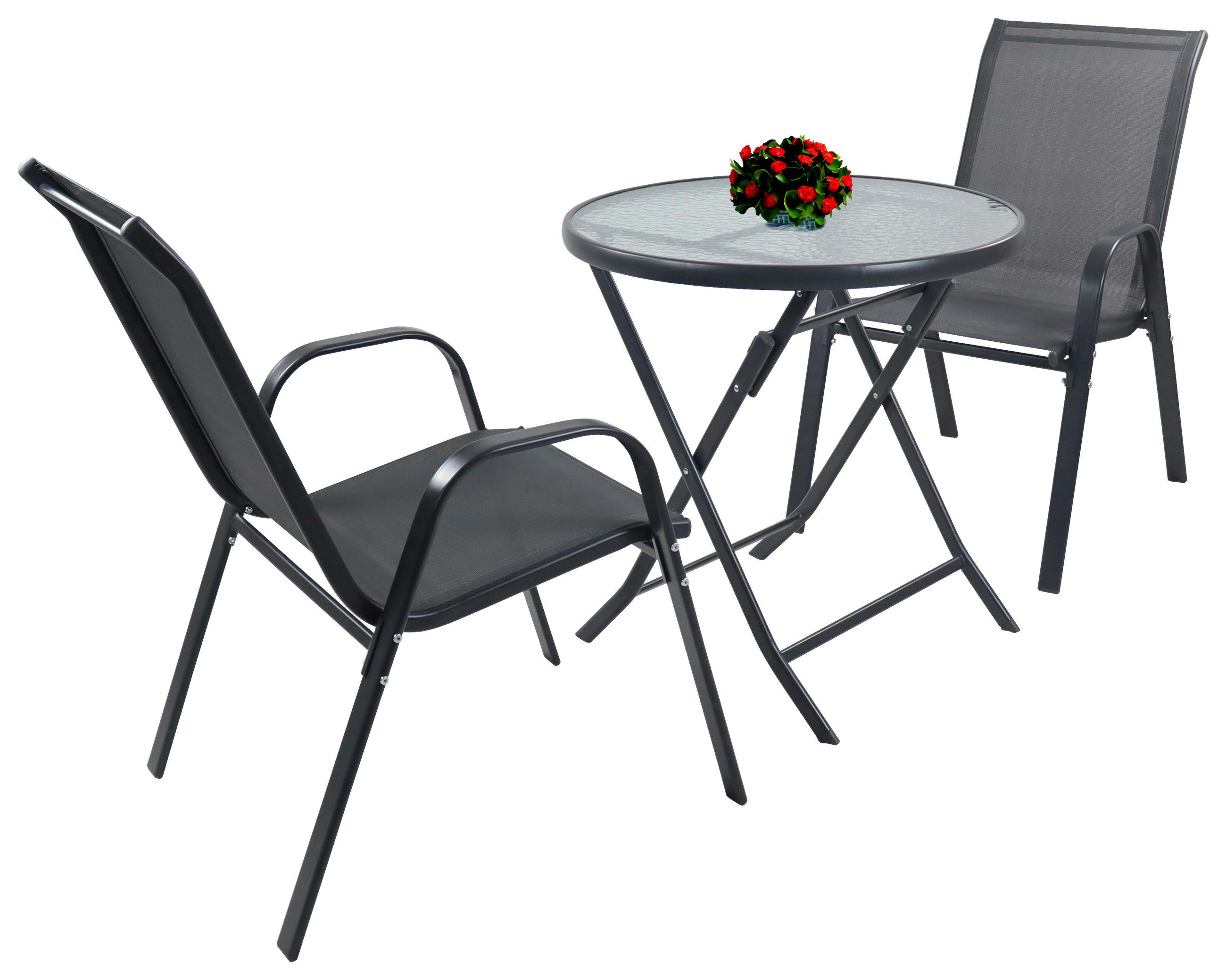 VCM Gartensitzgruppe Sonlas anthrazit Glas B/H/L: ca. 70x89x70 cm