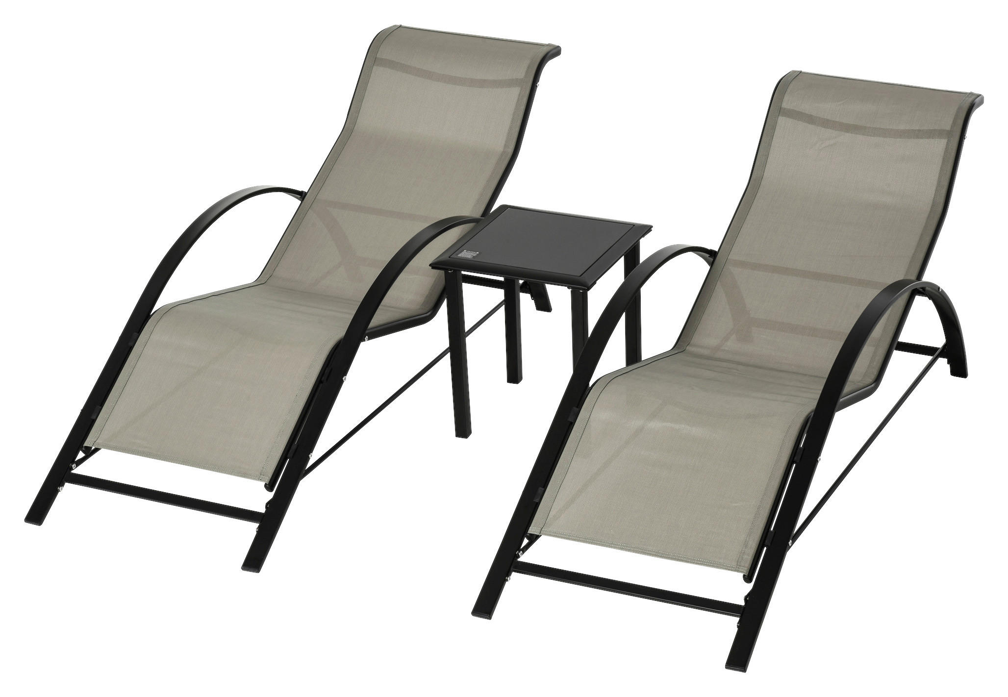 Outsunny Gartenliege schwarz Edelstahl B/H/L: ca. 169x59x66 cm