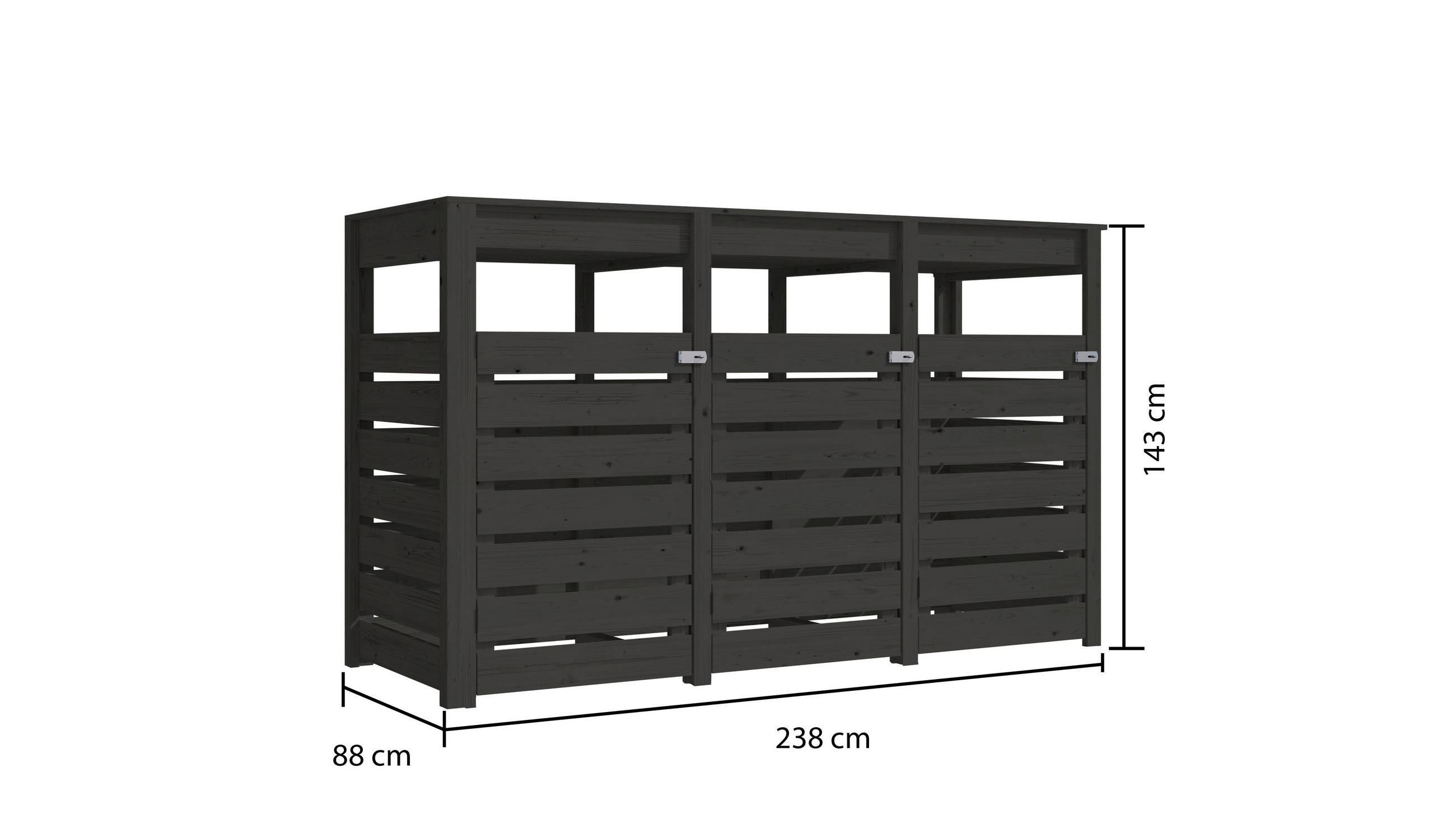 Thumbnail - Karibu Gartenhaus anthrazit B/H/T: ca. 238x143x88 cm