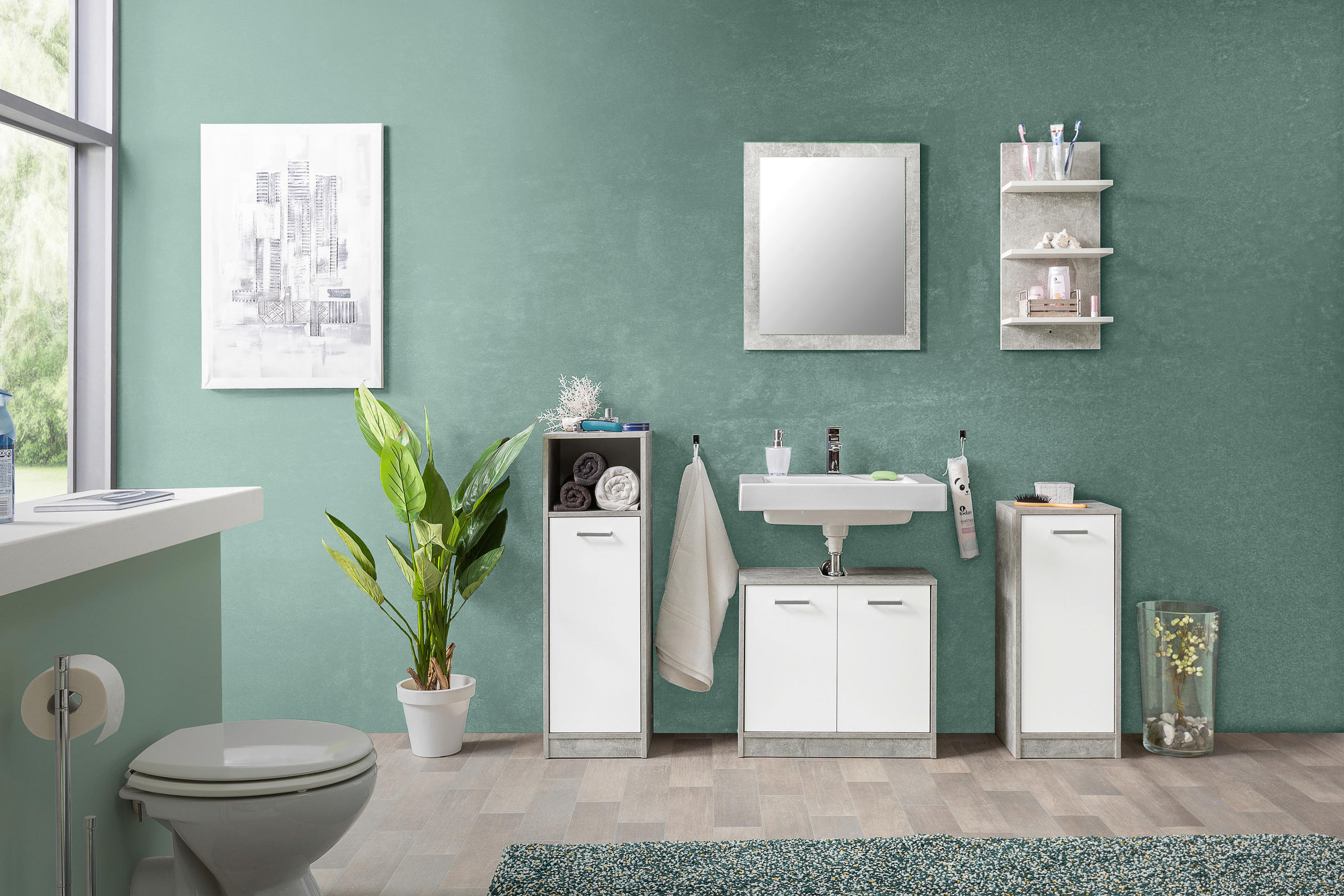 Thumbnail - Wandspiegel Madeira Beton Optik B/H: ca. 57x69 cm