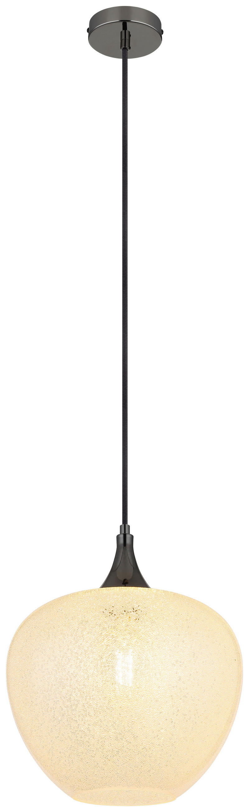 GLOBO Pendelleuchte MAXY 15548H1K klar schwarz Chrom Metall Acryl H/D: ca. 120x29 cm E27 1 Brennstellen