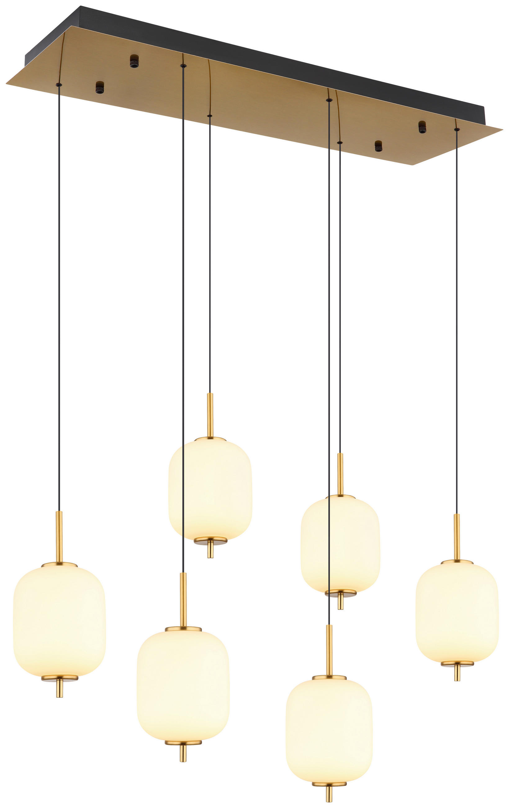 GLOBO Pendelleuchte messing Metall Glas B/H/T: ca. 28,5x150x78 cm 1.0 Brennstellen