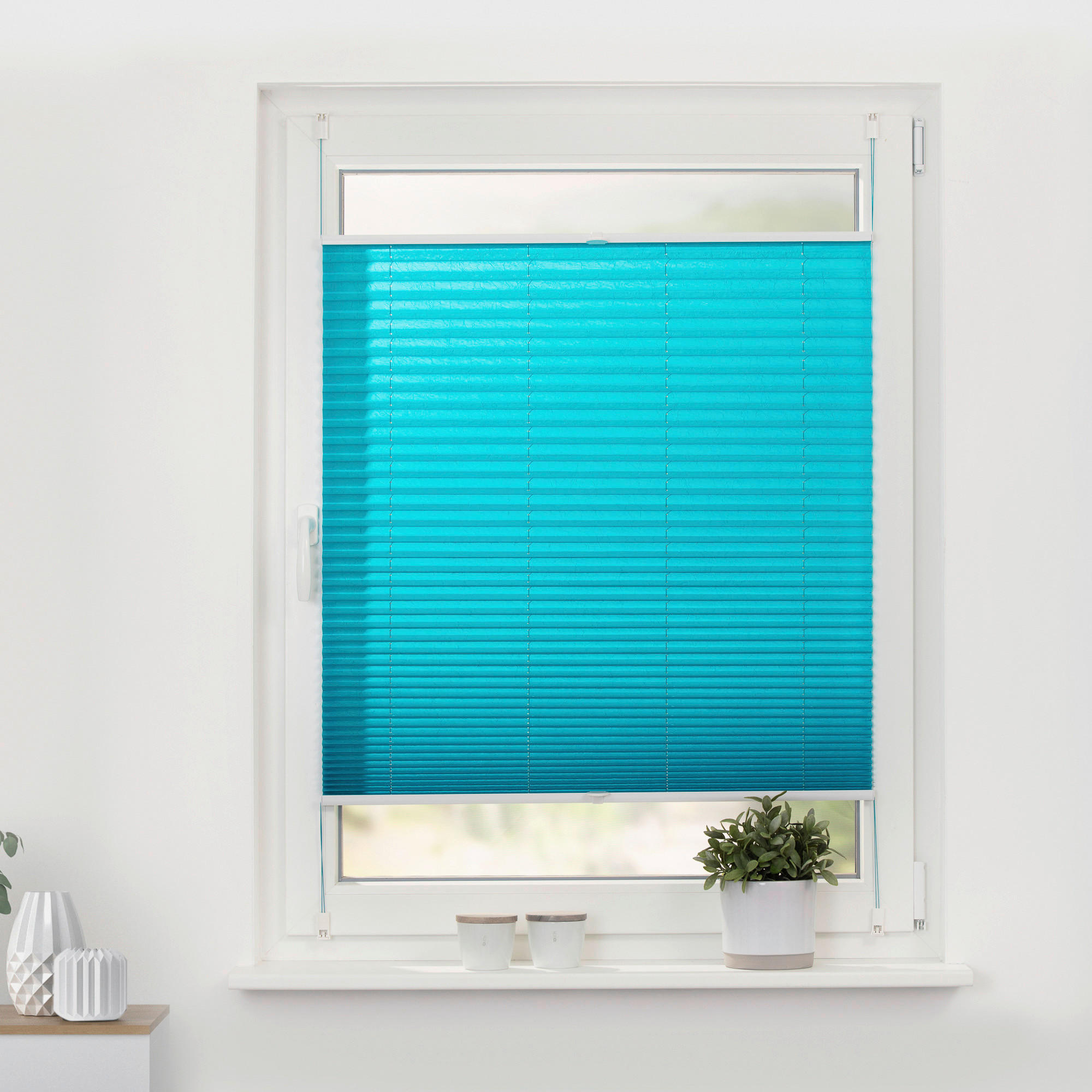 LICHTBLICK Spannplissee blau B/L: ca. 70x130 cm
