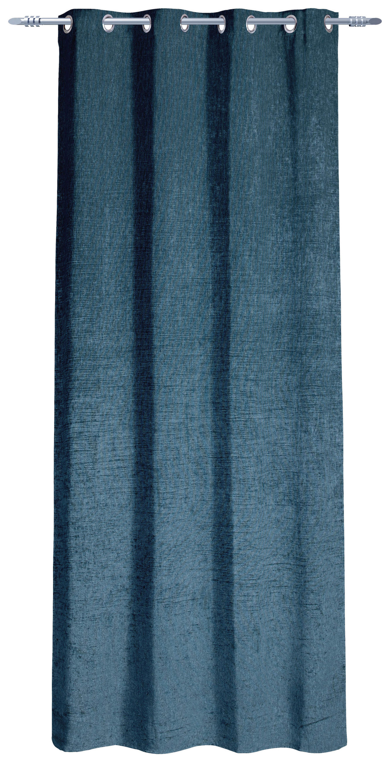 Thumbnail - Ösenvorhang Chenille blau B/L: ca. 140x245 cm