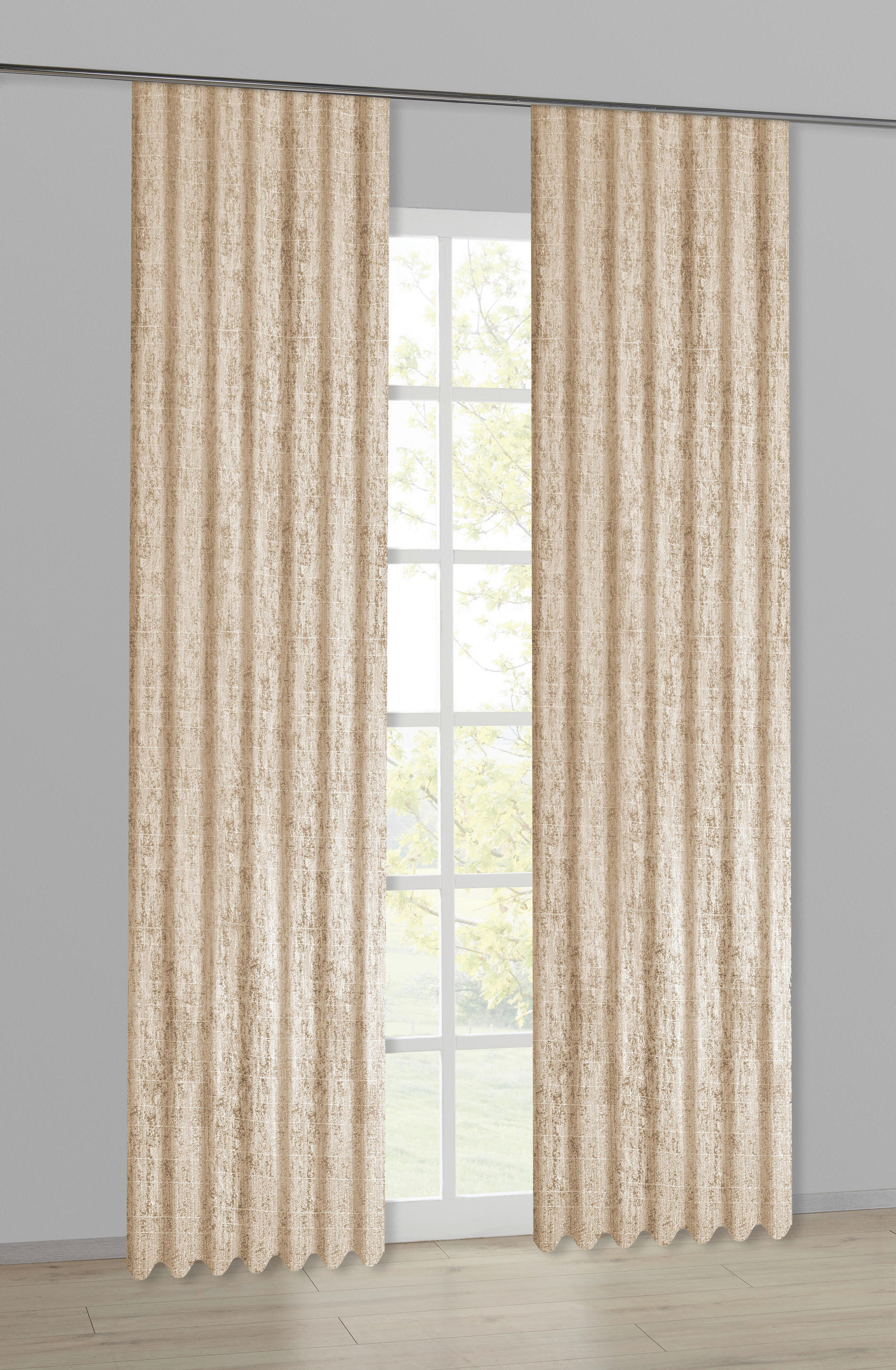 Dekovorhang Eden taupe B/L: ca. 135x245 cm